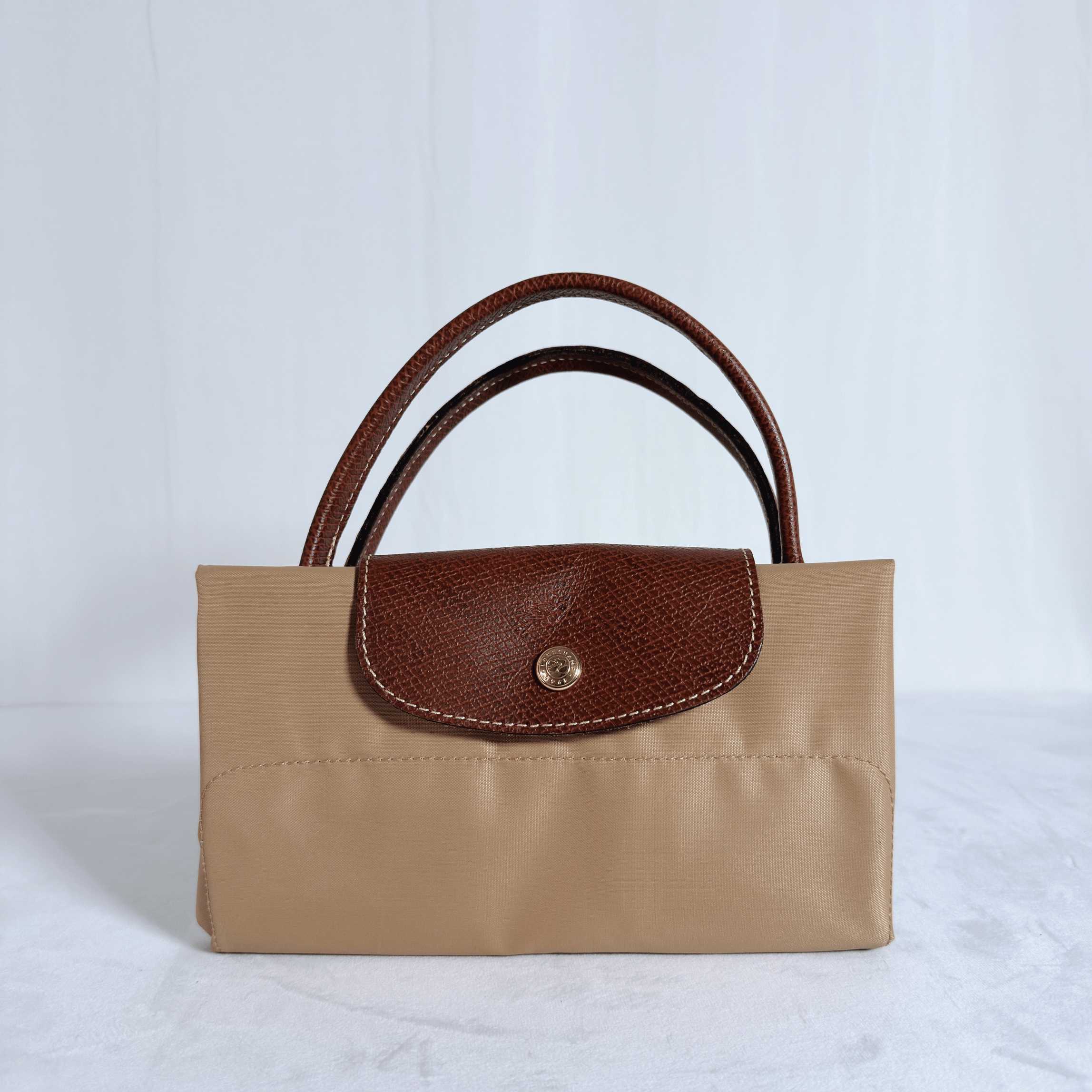 SAC CABAS LONGCHAMP LE PLIAGE ORIGINAL - TOILE BEIGE / FORMAT VERTICAL