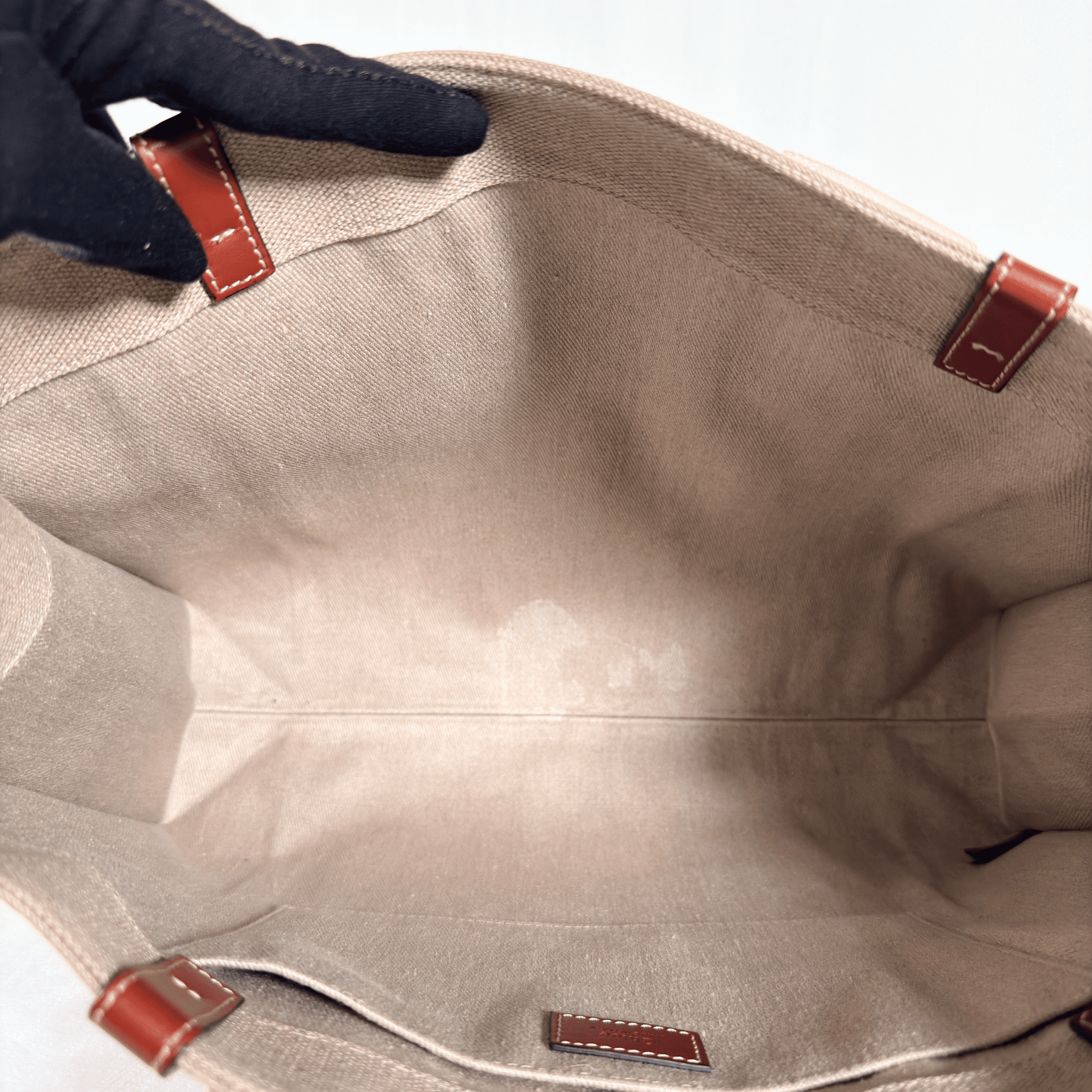 SAC CABAS CHLOE WOODY LARGE - TOILE DE LIN & CUIR - La Belle Boutique