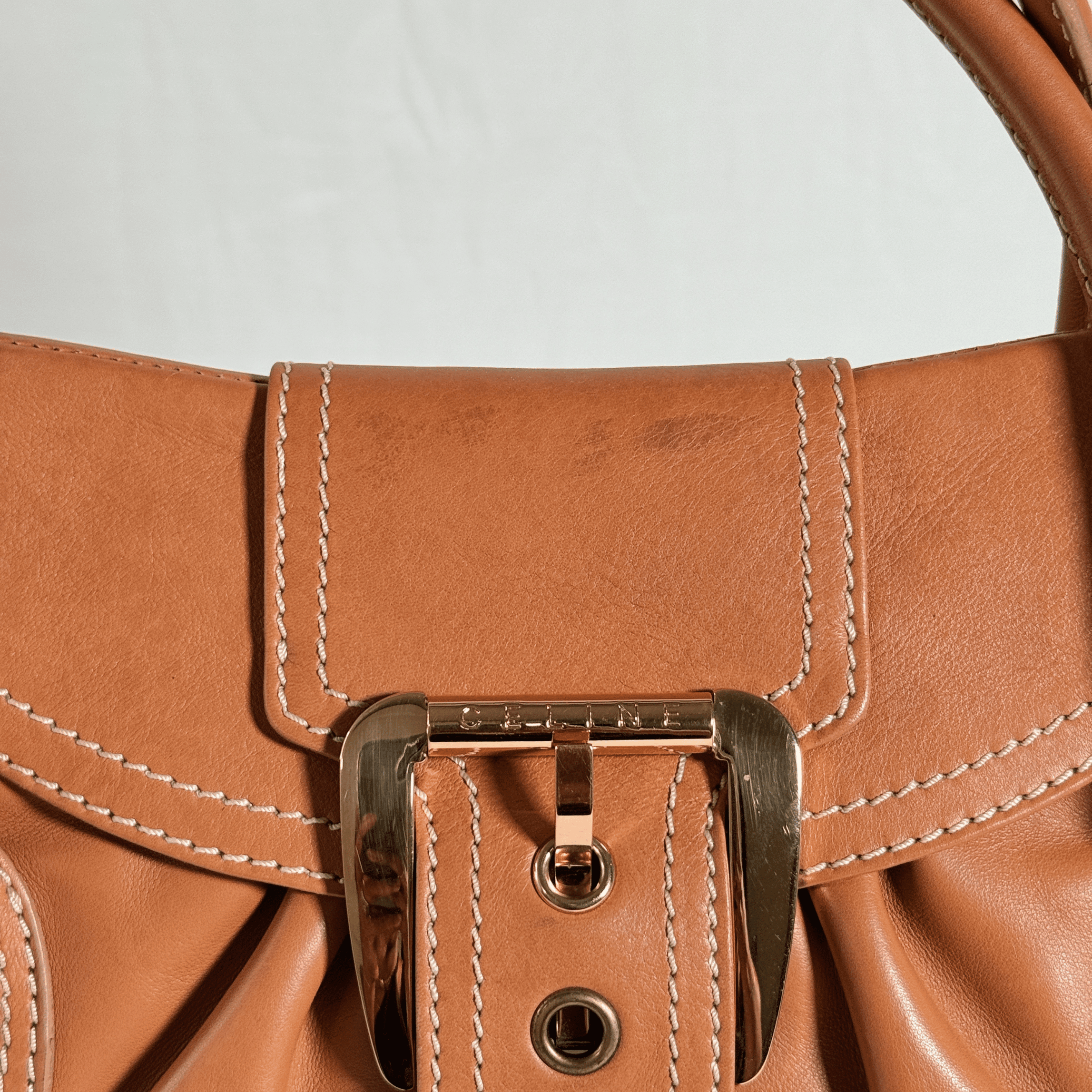 SAC CELINE BOOGIE BAG - CUIR LISSE CAMEL - VINTAGE - La Belle Boutique