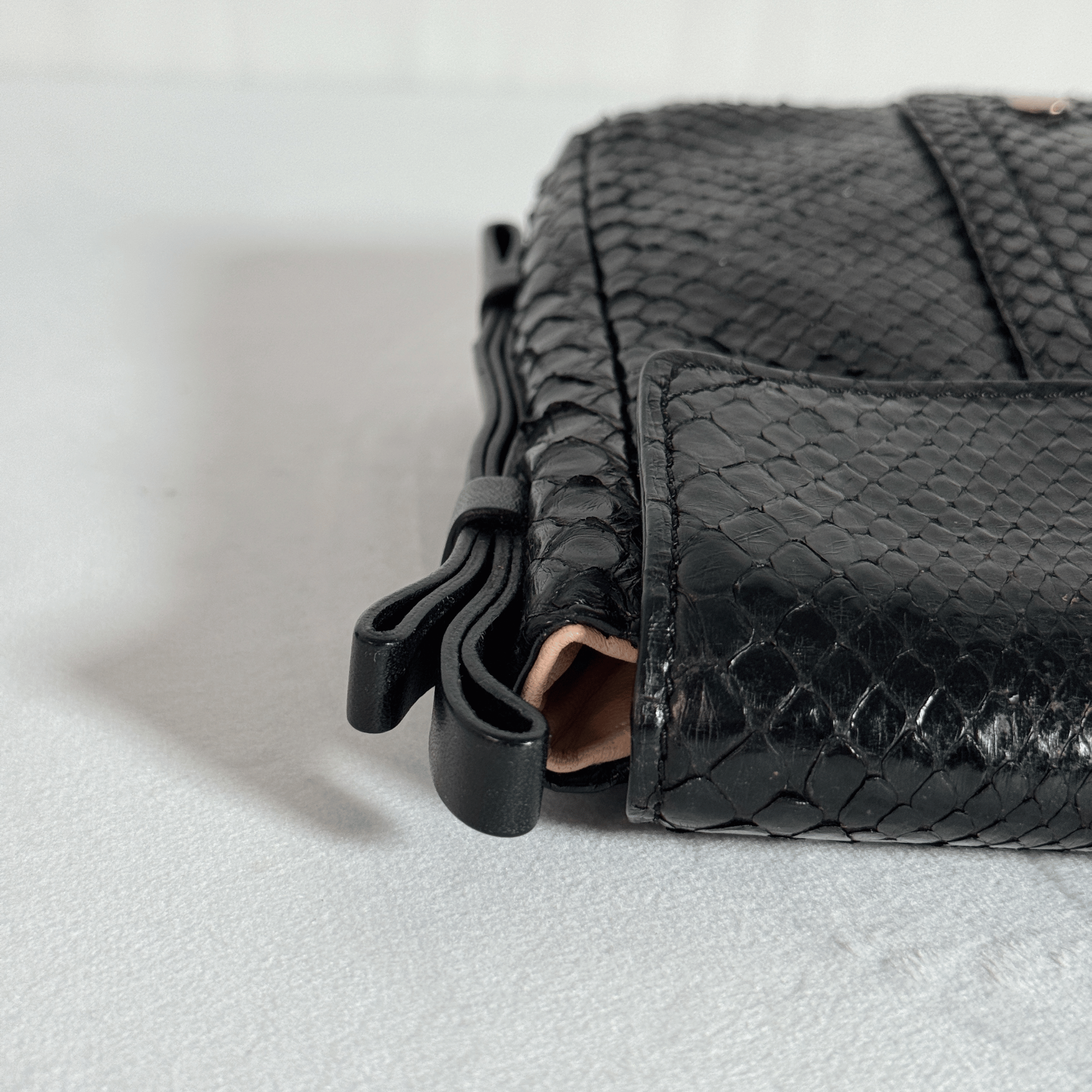 CHLOE - ELSIE POCHETTE - PYTHON EMBOSSE NOIR