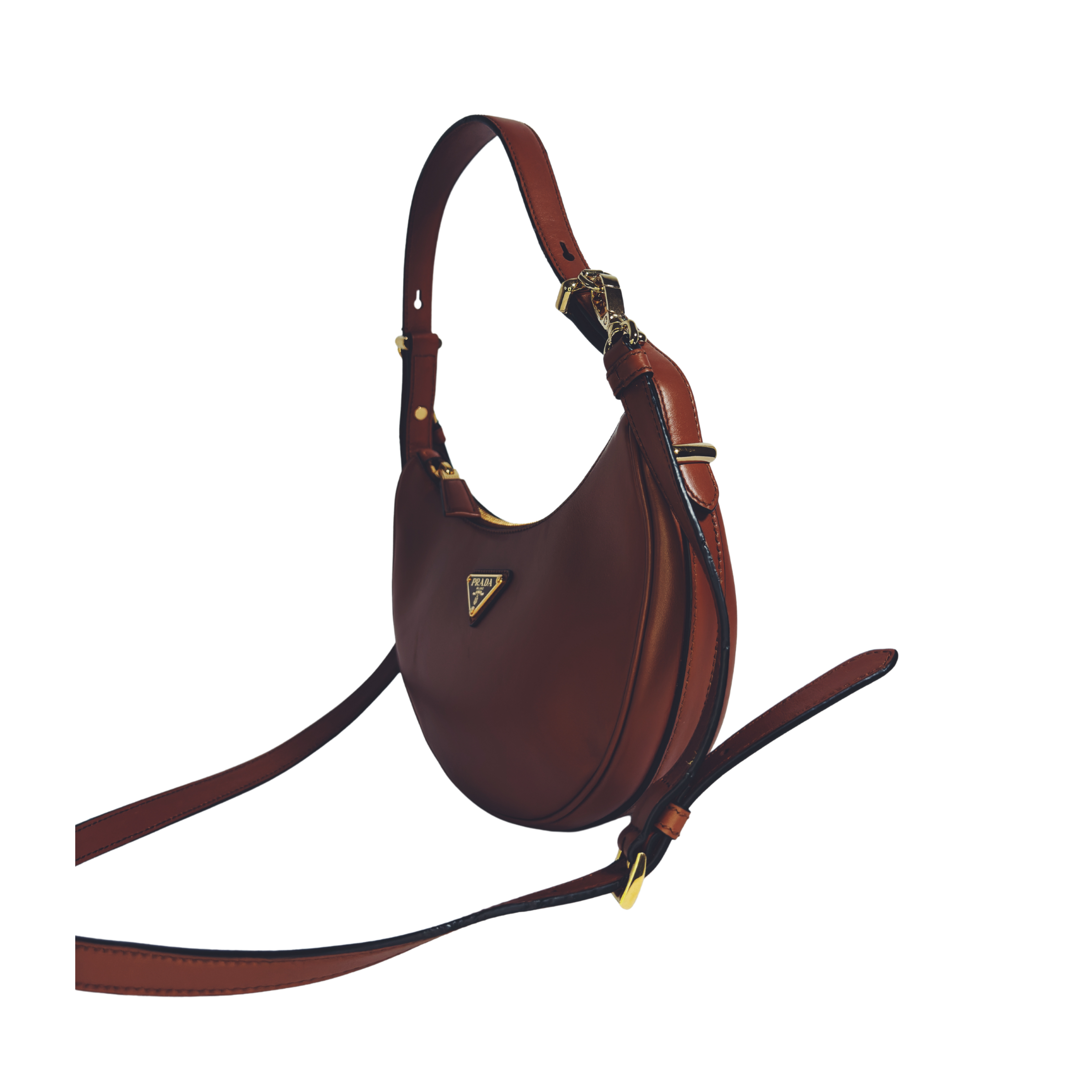 Sac Prada Arqué – Cuir cognac