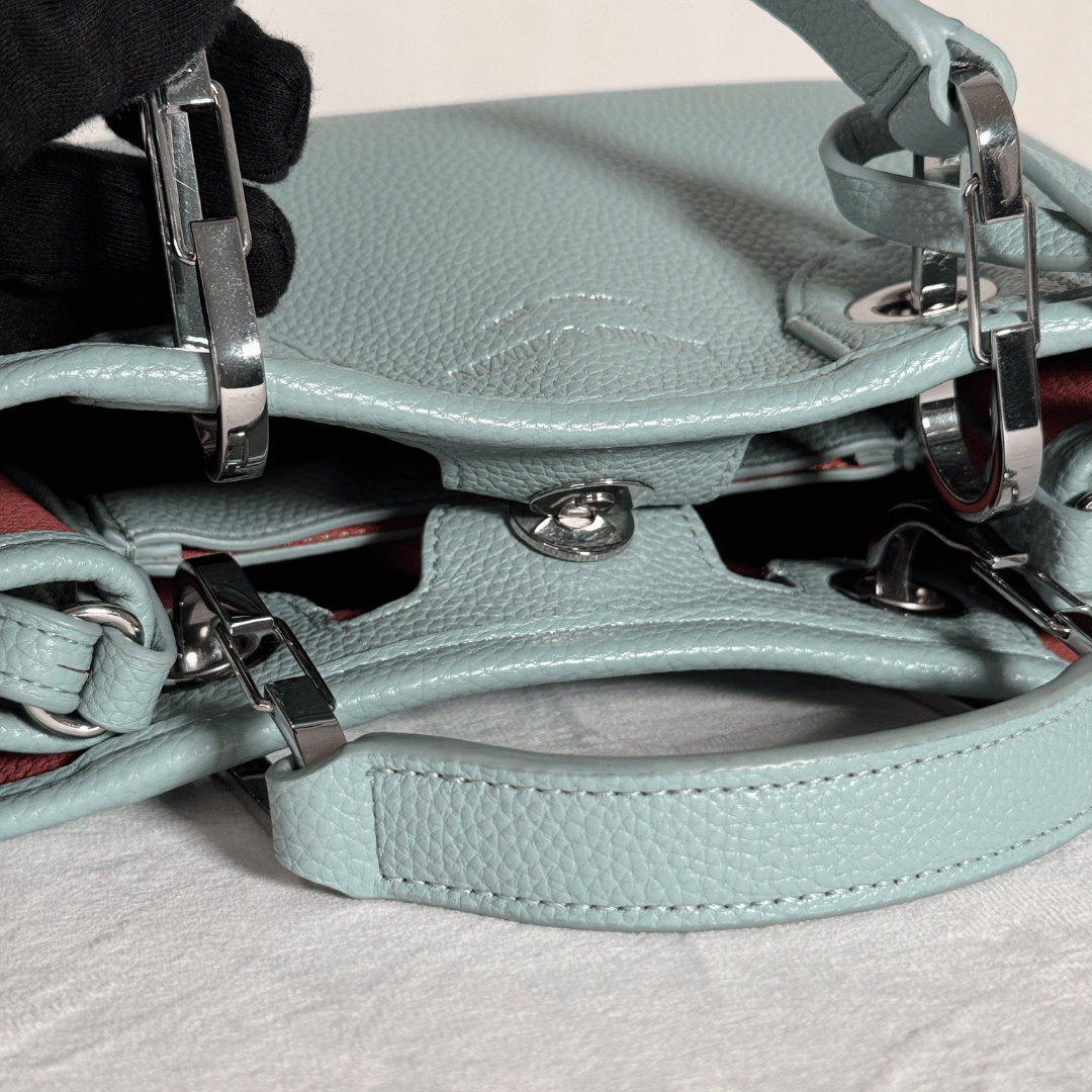 EMPORIO ARMANI - MY EA MINI - CUIR GRAINE BLEU CELADON