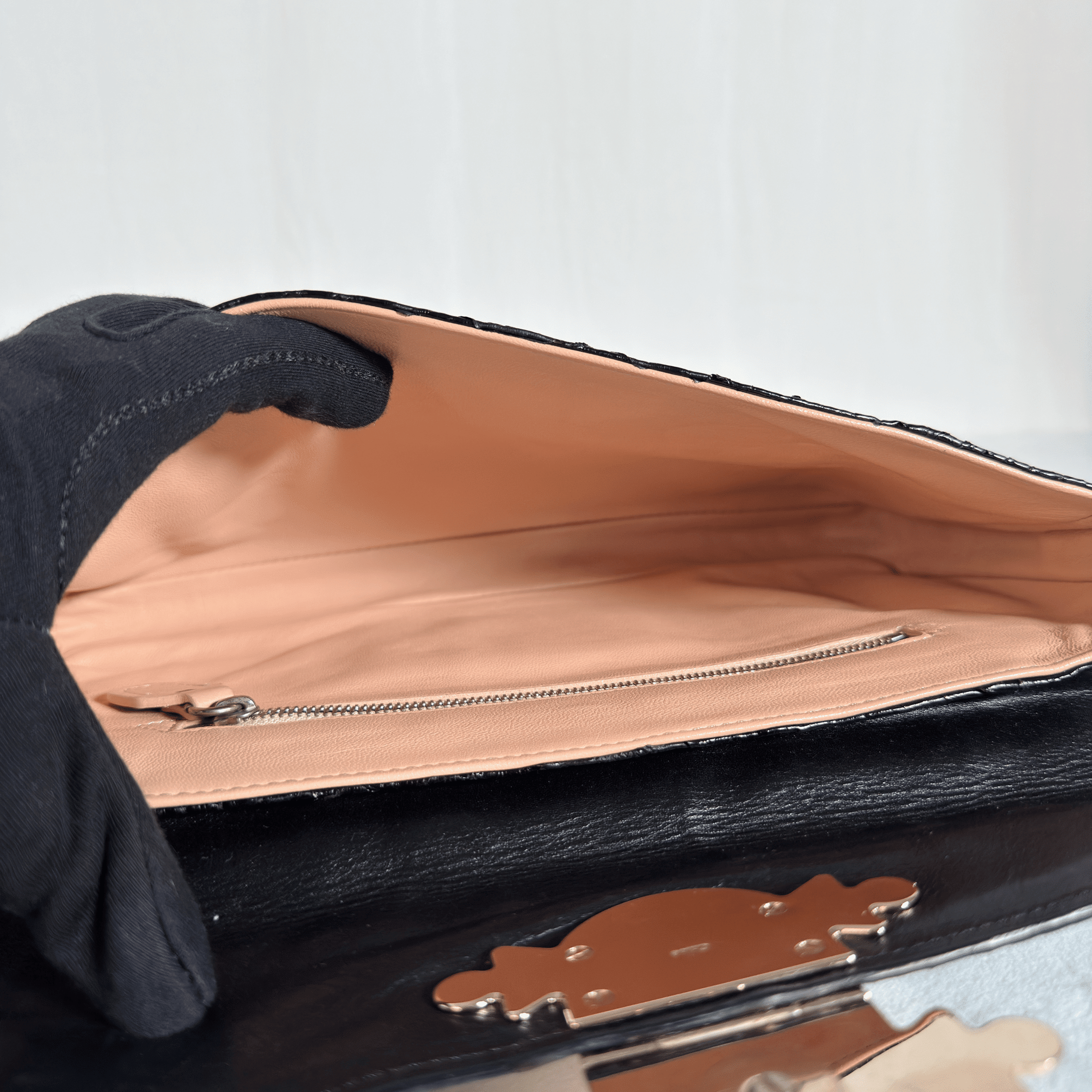 CHLOE - ELSIE POCHETTE - PYTHON EMBOSSE NOIR - La Belle Boutique