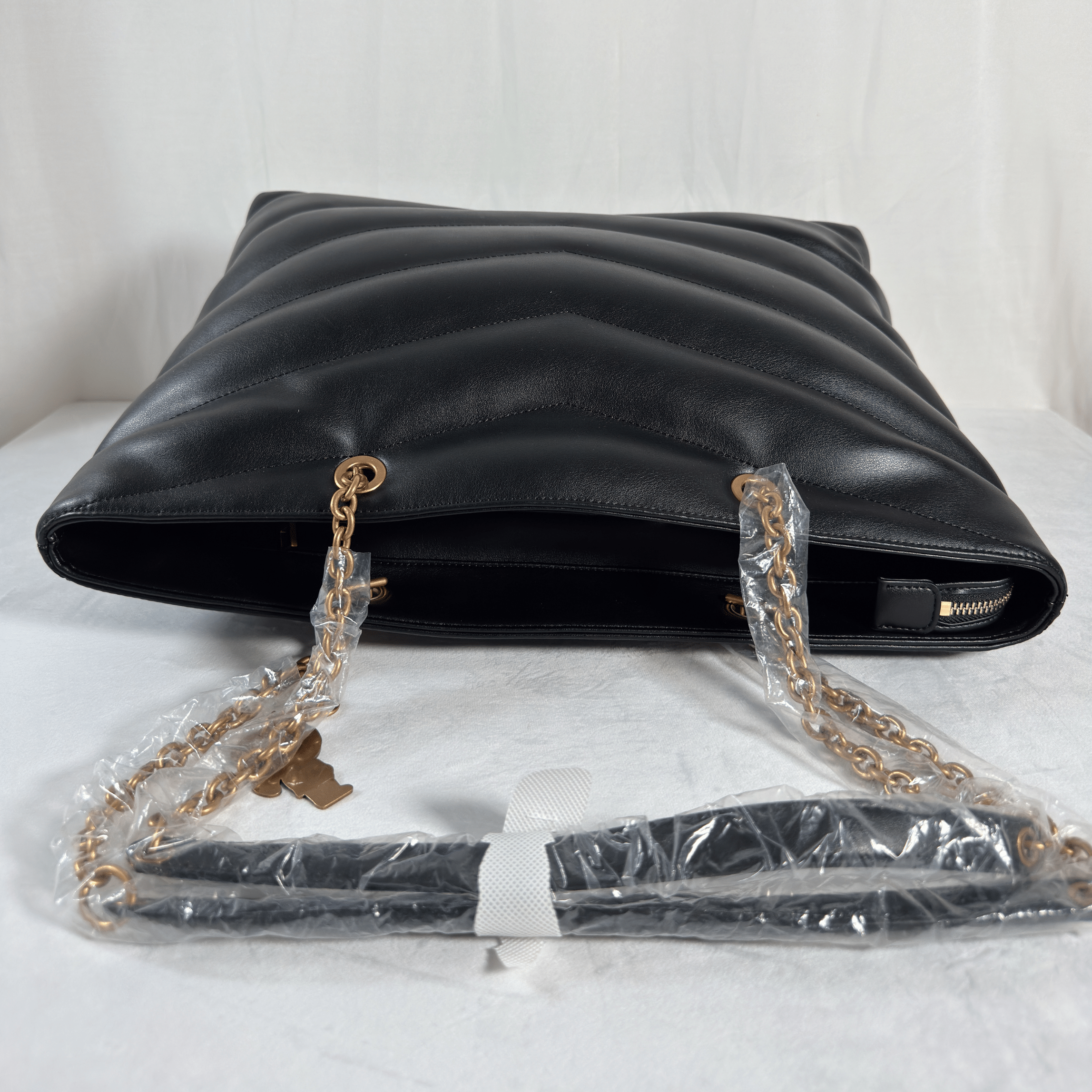 SAC CABAS KARL LAGARFELD - MATELASSE CHEVRON NOIR CUIR PU - La Belle Boutique