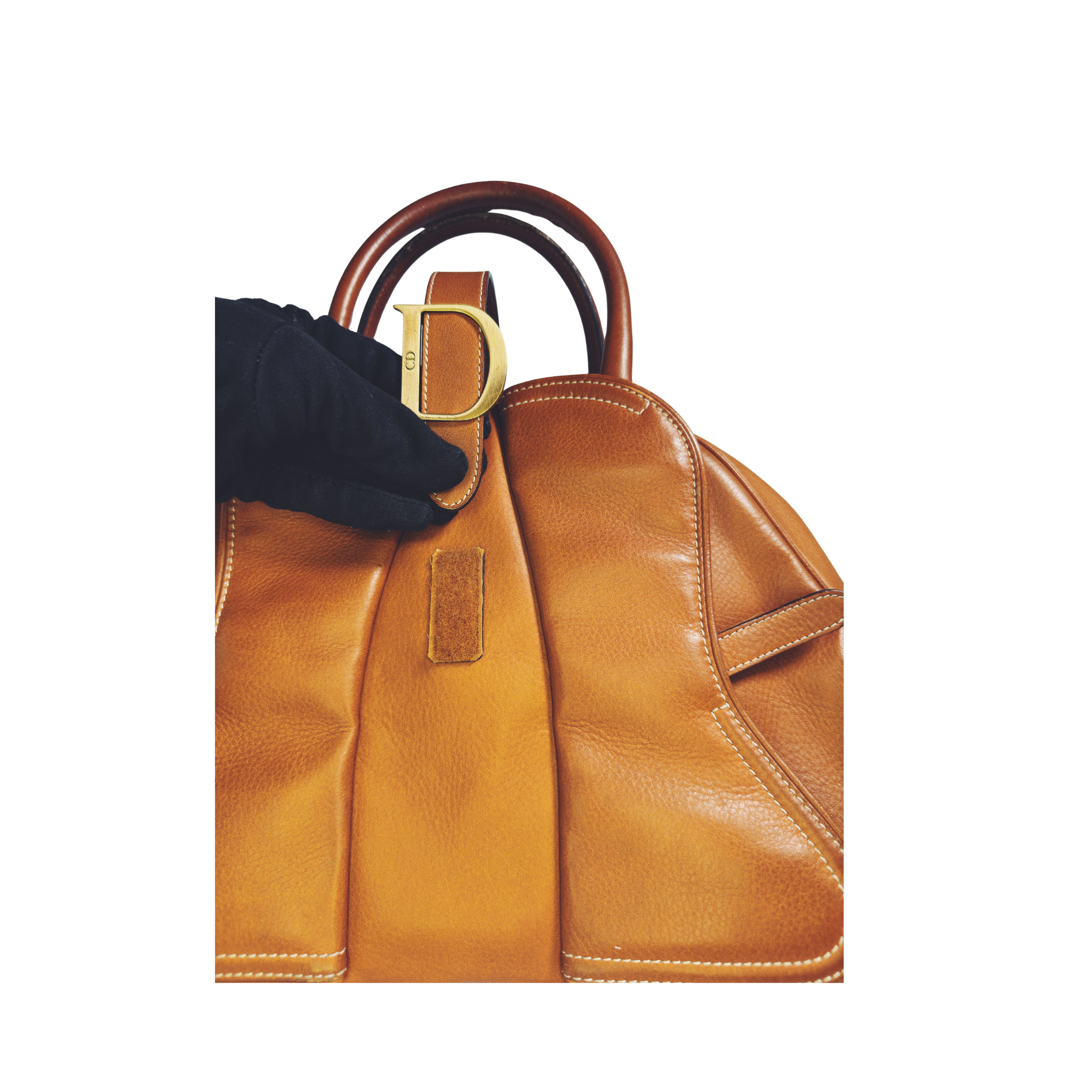 Sac à main Dior Double Saddle Bowling – Cuir cognac