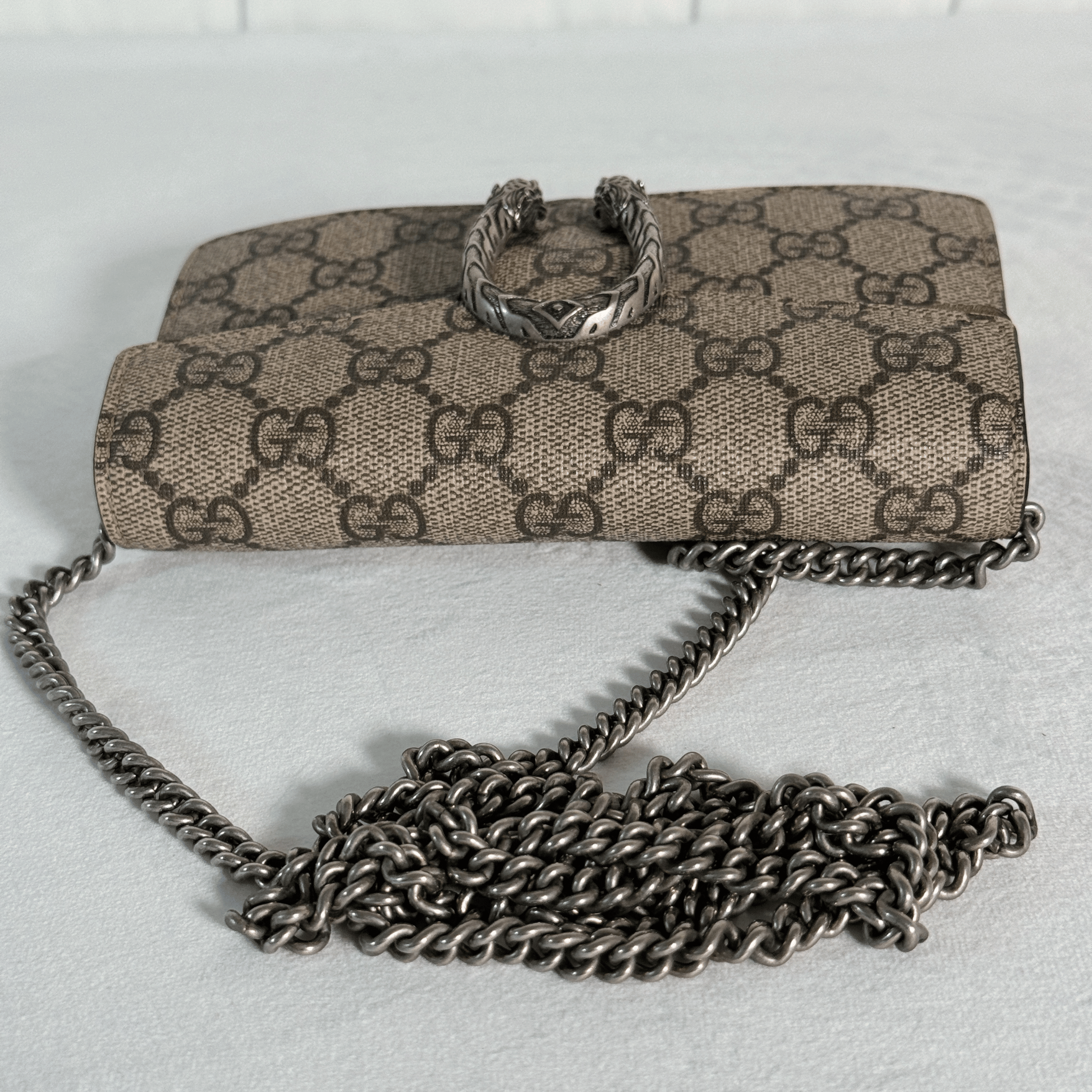 GUCCI - SAC DIONYSUS SUPER MINI - TOILE GG SUPREME / DAIM - BEIGE EBENE