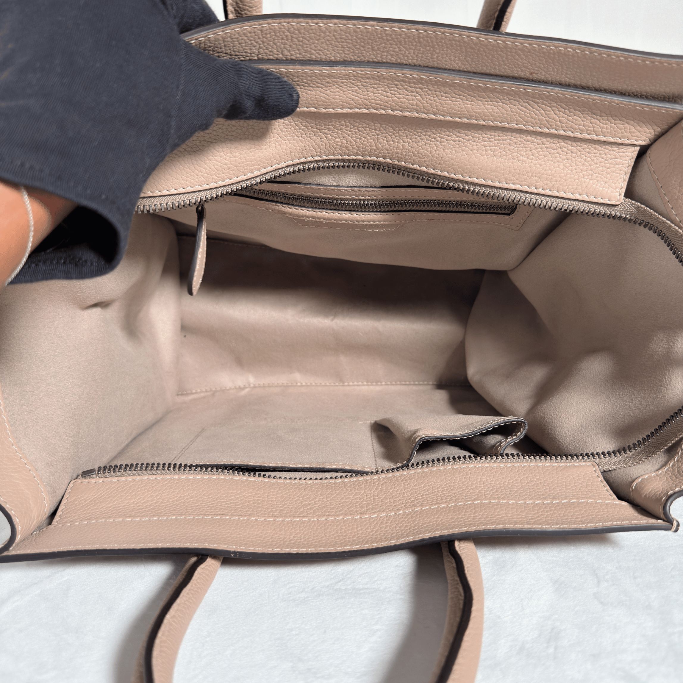 SAC A MAIN CELINE LUGGAGE MINI - CUIR GRAINE TAUPE