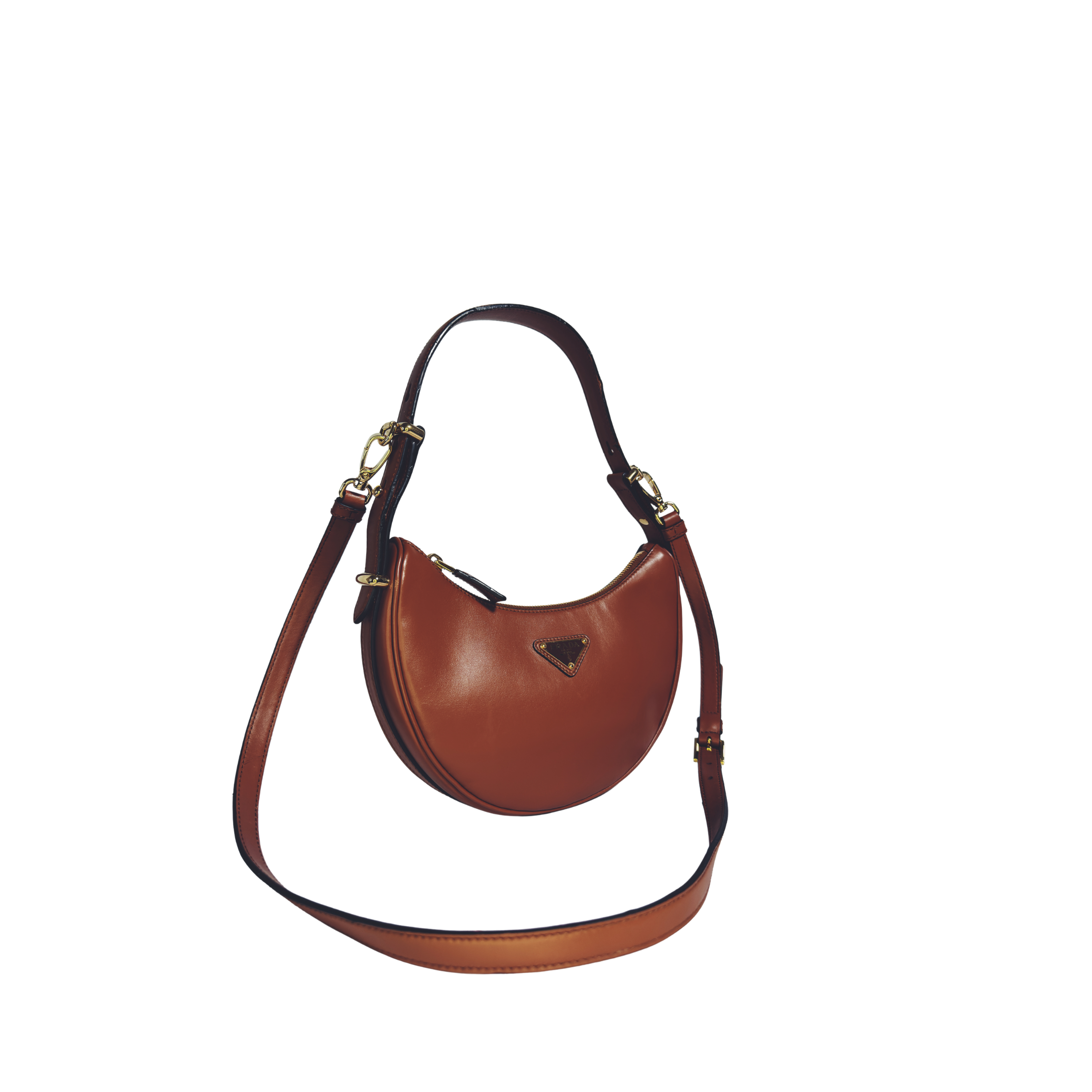 Sac Prada Arqué – Cuir cognac