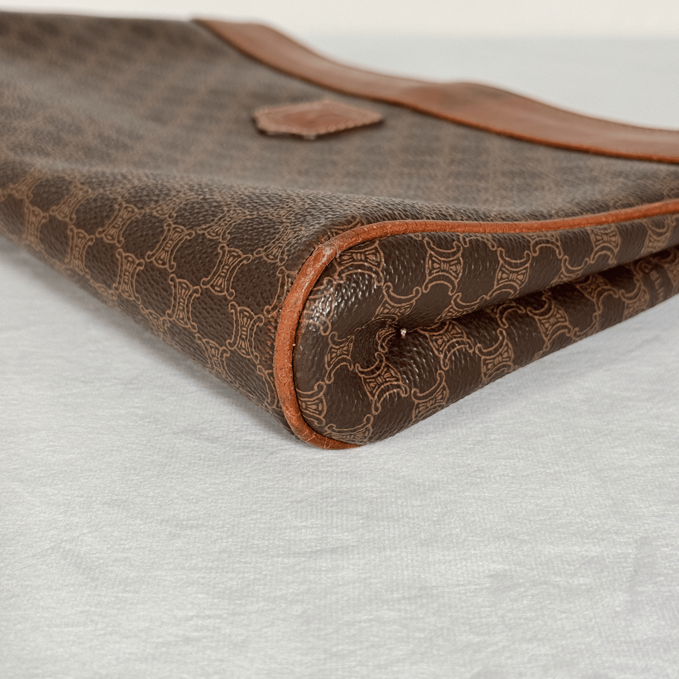 CELINE - POCHETTE VINTAGE MACADAM - TOILE ENDUITE MARRON