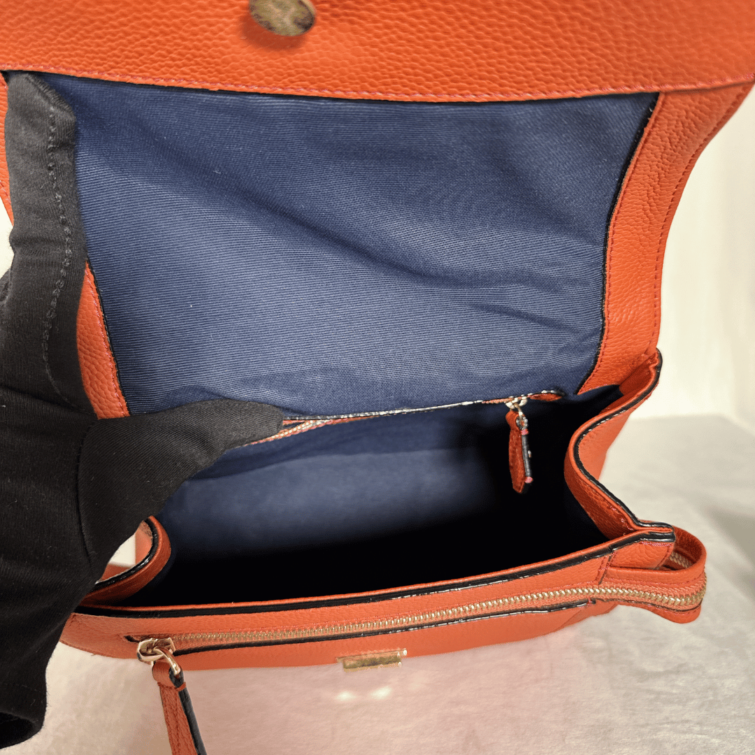 LANCEL - NINON S - CUIR GRAINÉ TERRACOTTA