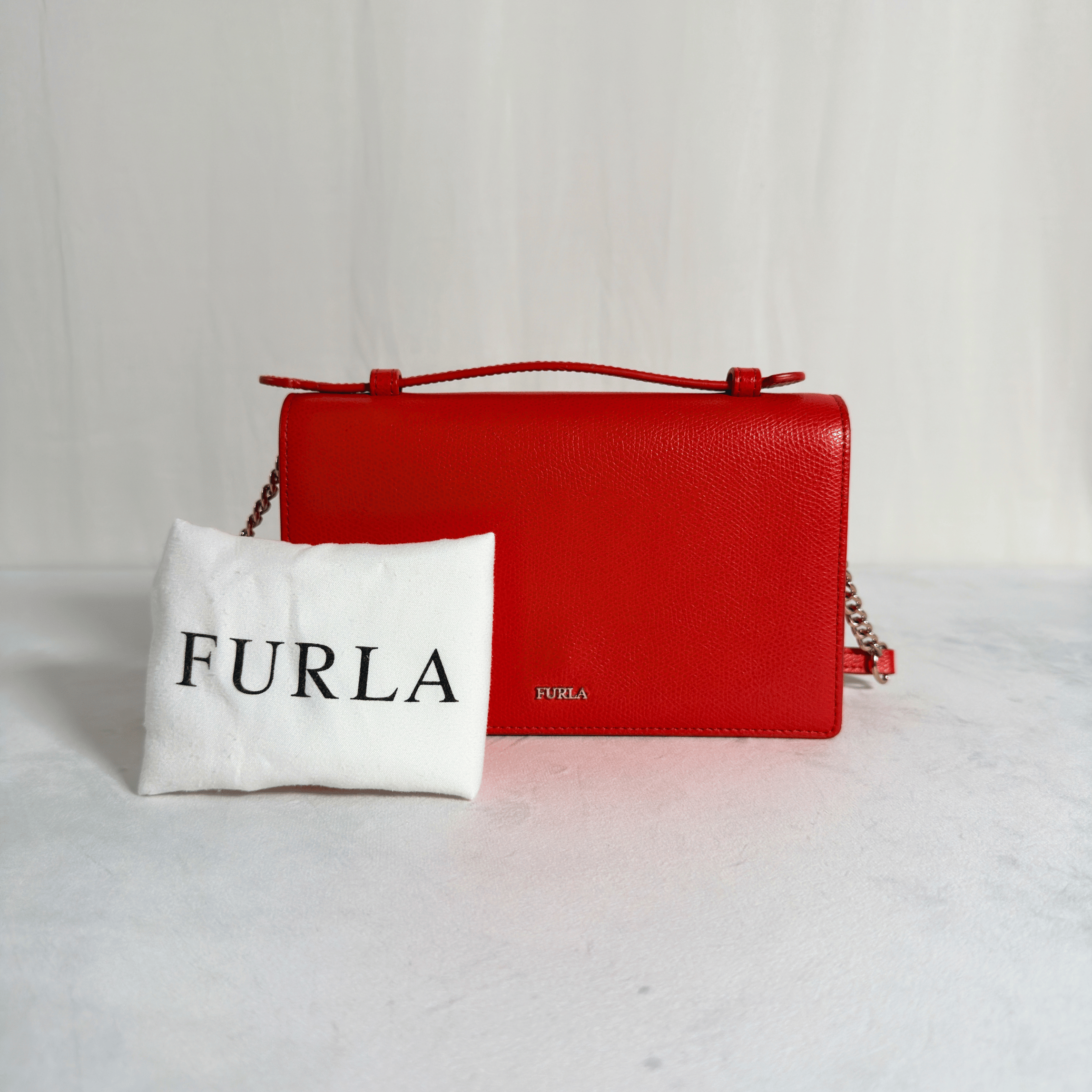 FURLA - MINI BAG - CUIR GRAINE ROUGE