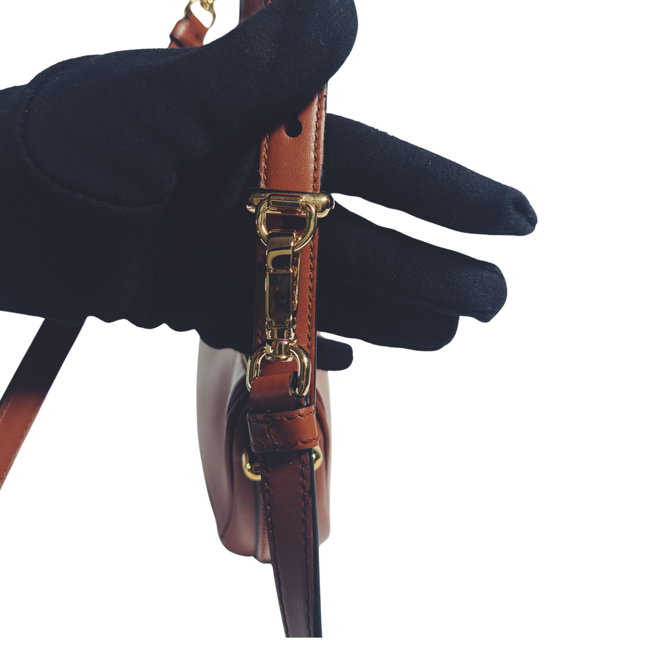 Sac Prada Arqué – Cuir cognac