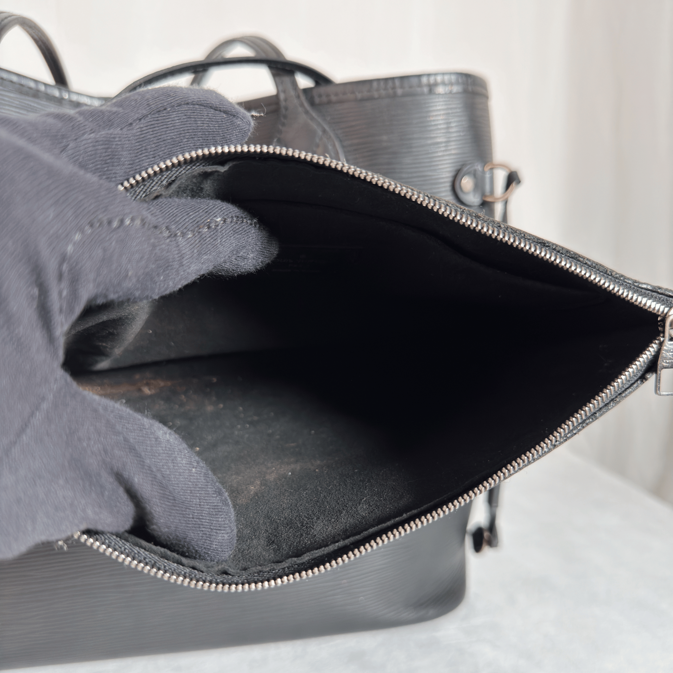 LOUIS VUITTON - NEVERFULL MM - CUIR EPI NOIR