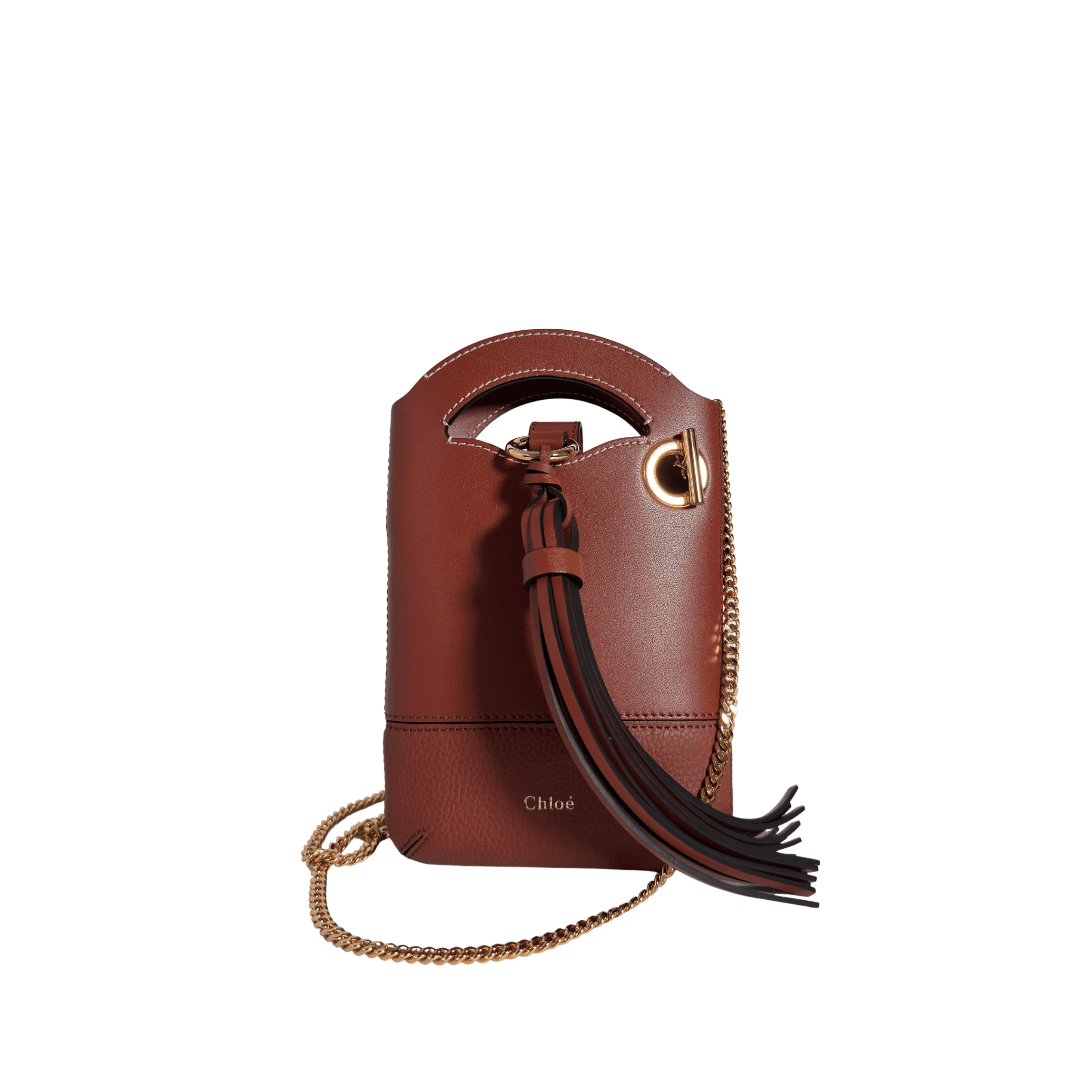 CHLOE - ICONS BUCKET BAG MINI - CUIR MARRON - La Belle Boutique