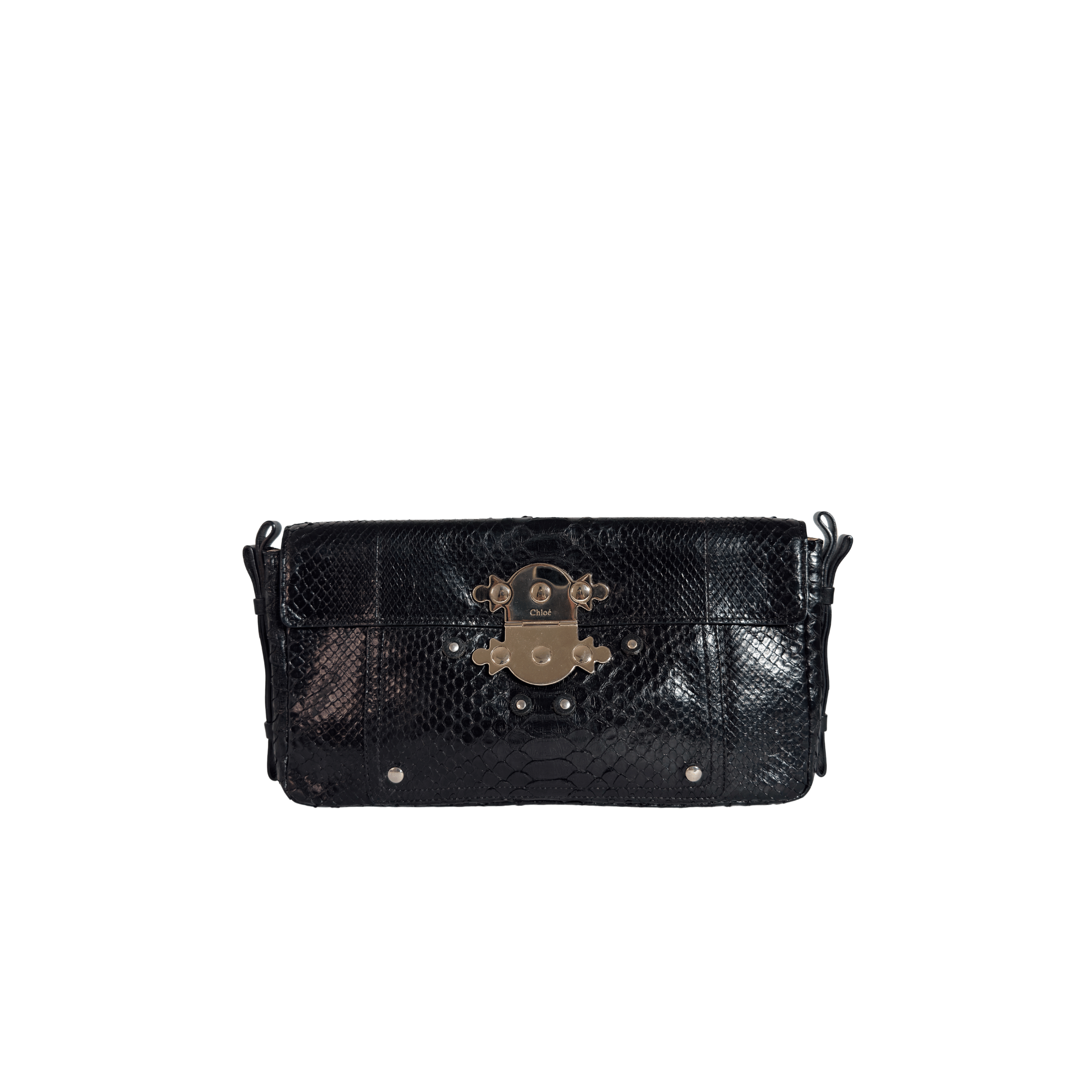 CHLOE - ELSIE POCHETTE - PYTHON EMBOSSE NOIR