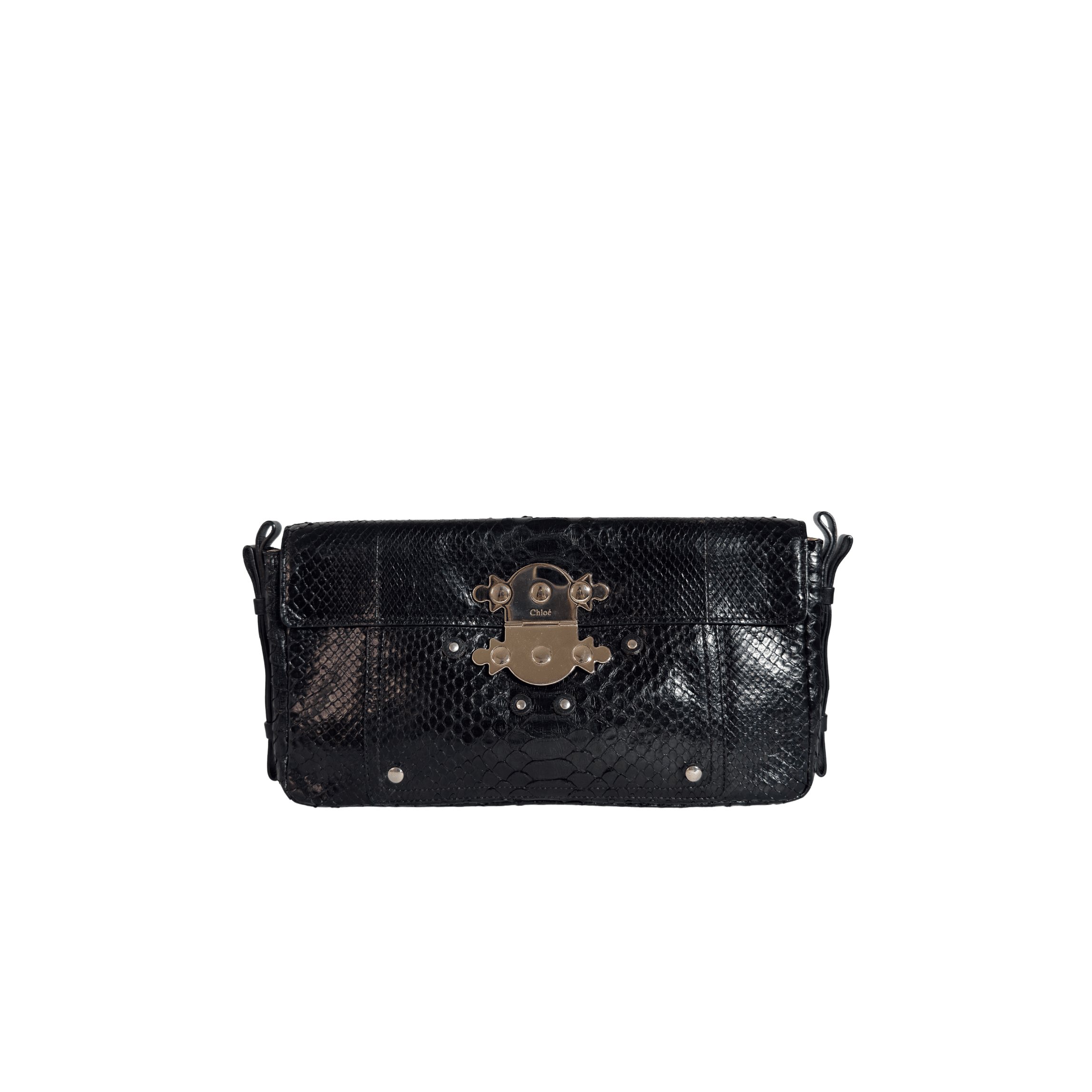 CHLOE - ELSIE POCHETTE - PYTHON EMBOSSE NOIR - La Belle Boutique