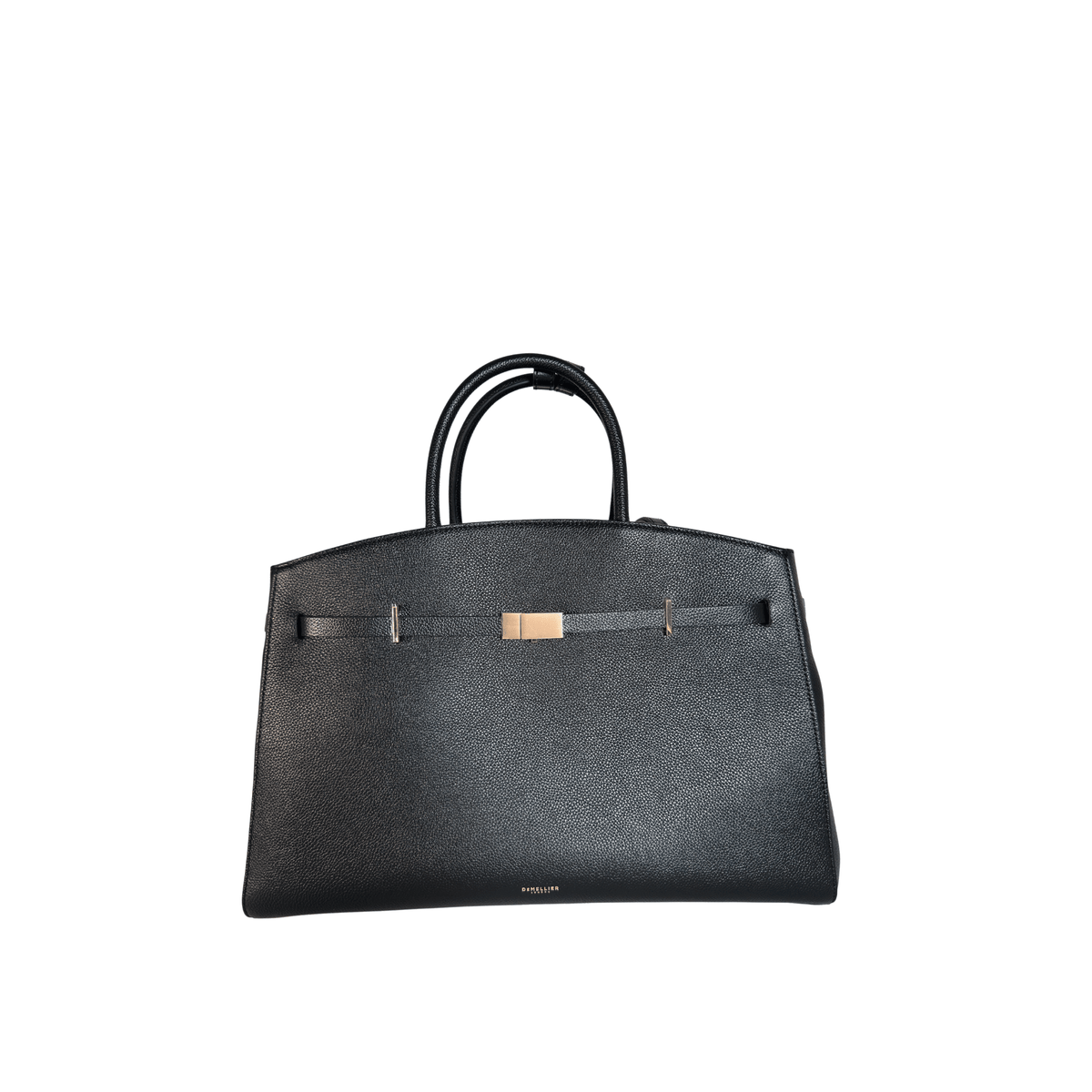 DEMELLIER - HUDSON - CUIR GRAINE NOIR - BANDOULIERE AMOVIBLE - La Belle Boutique