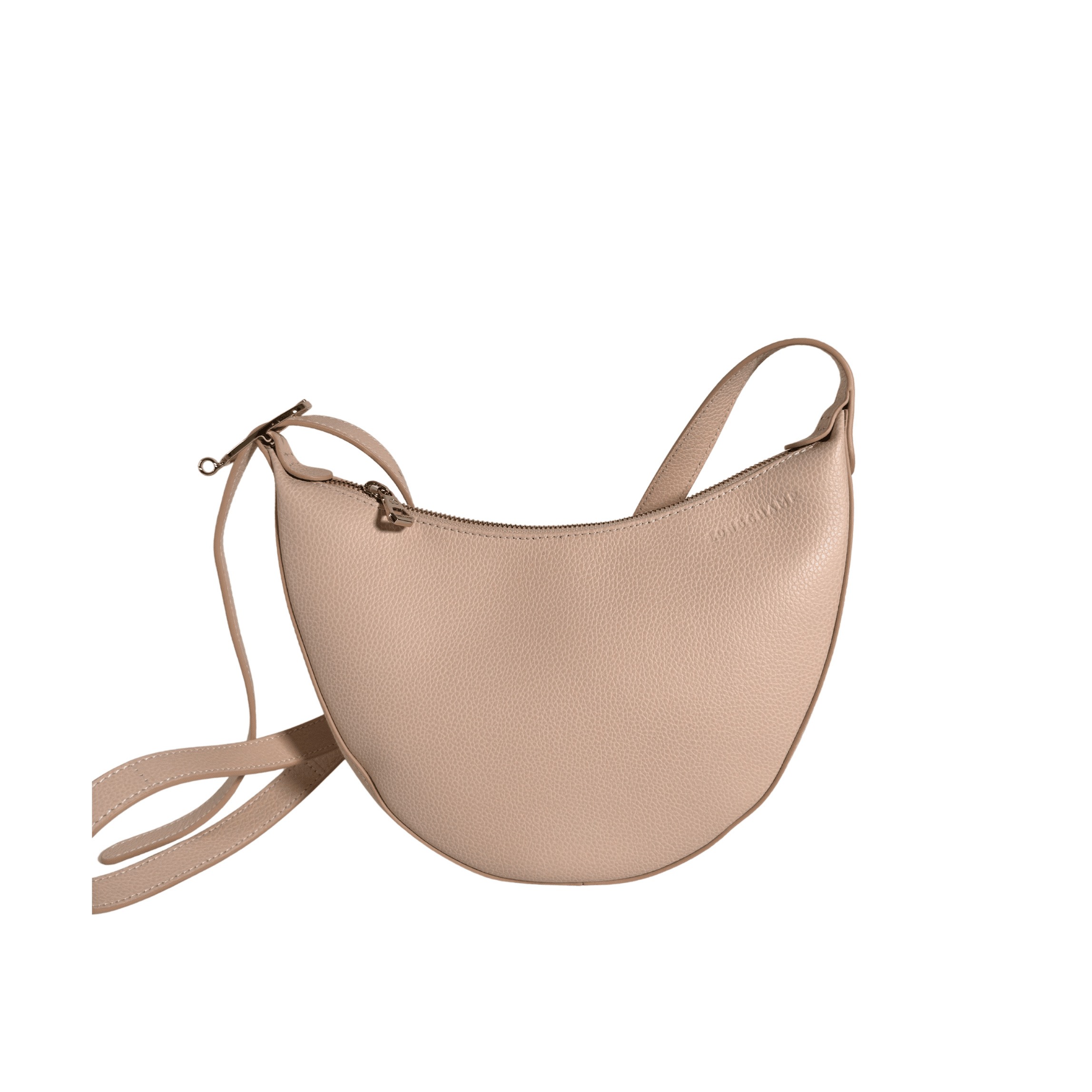 SAC BANDOULIERE LONGCHAMP LE FOULONNE - DEMI LUNE S - NUDE/GREGE - La Belle Boutique