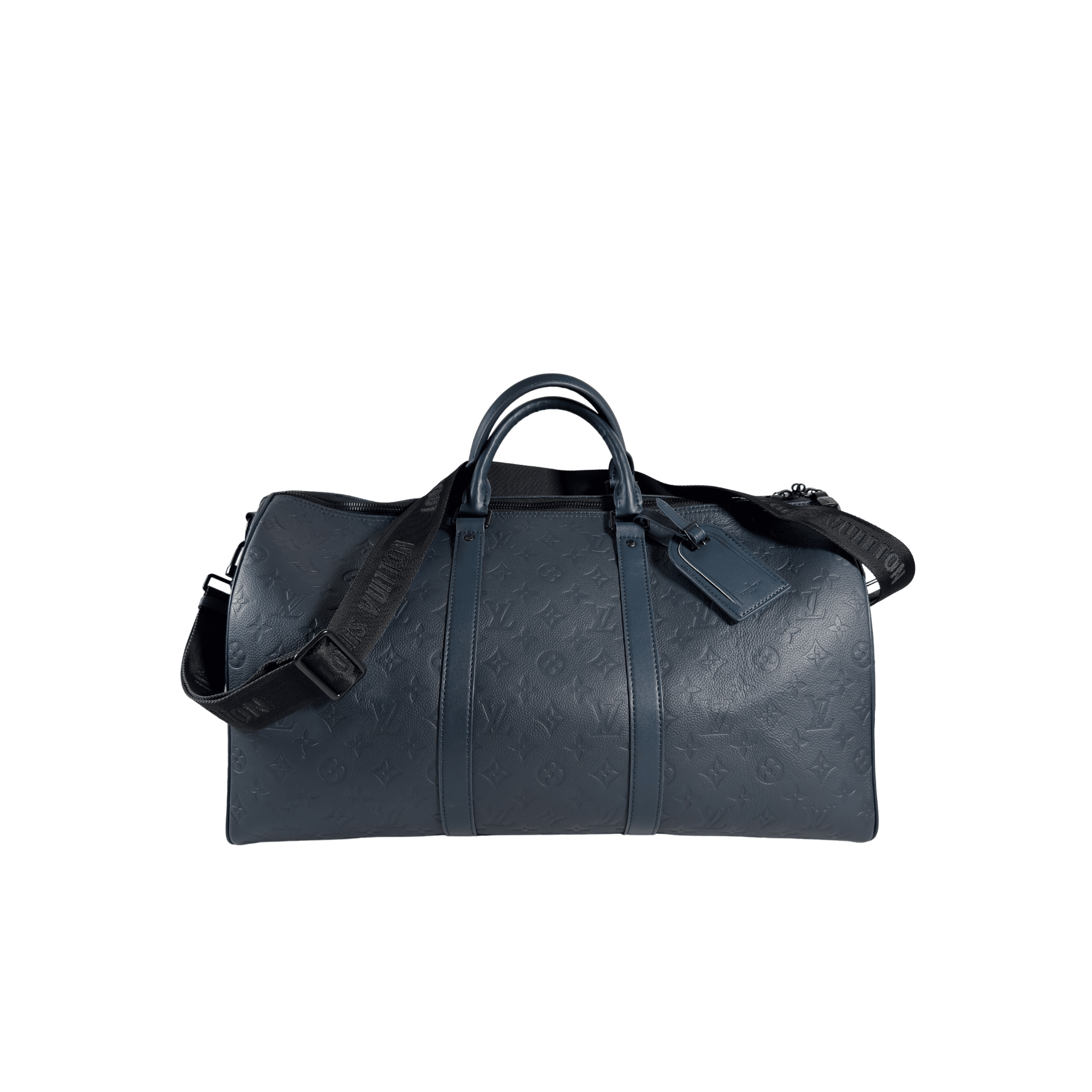 SAC DE VOYAGE LOUIS VUITTON KEEPALL BANDOULIERE 50 - CUIR MONOGRAM SHADOW M14840 - La Belle Boutique