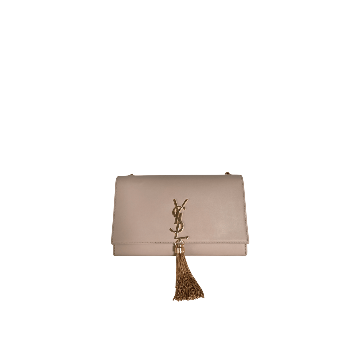 SAINT LAURENT - KATE MEDIUM TASSEL - CUIR LISSE NUDE ROSE POUDRÉ - La Belle Boutique