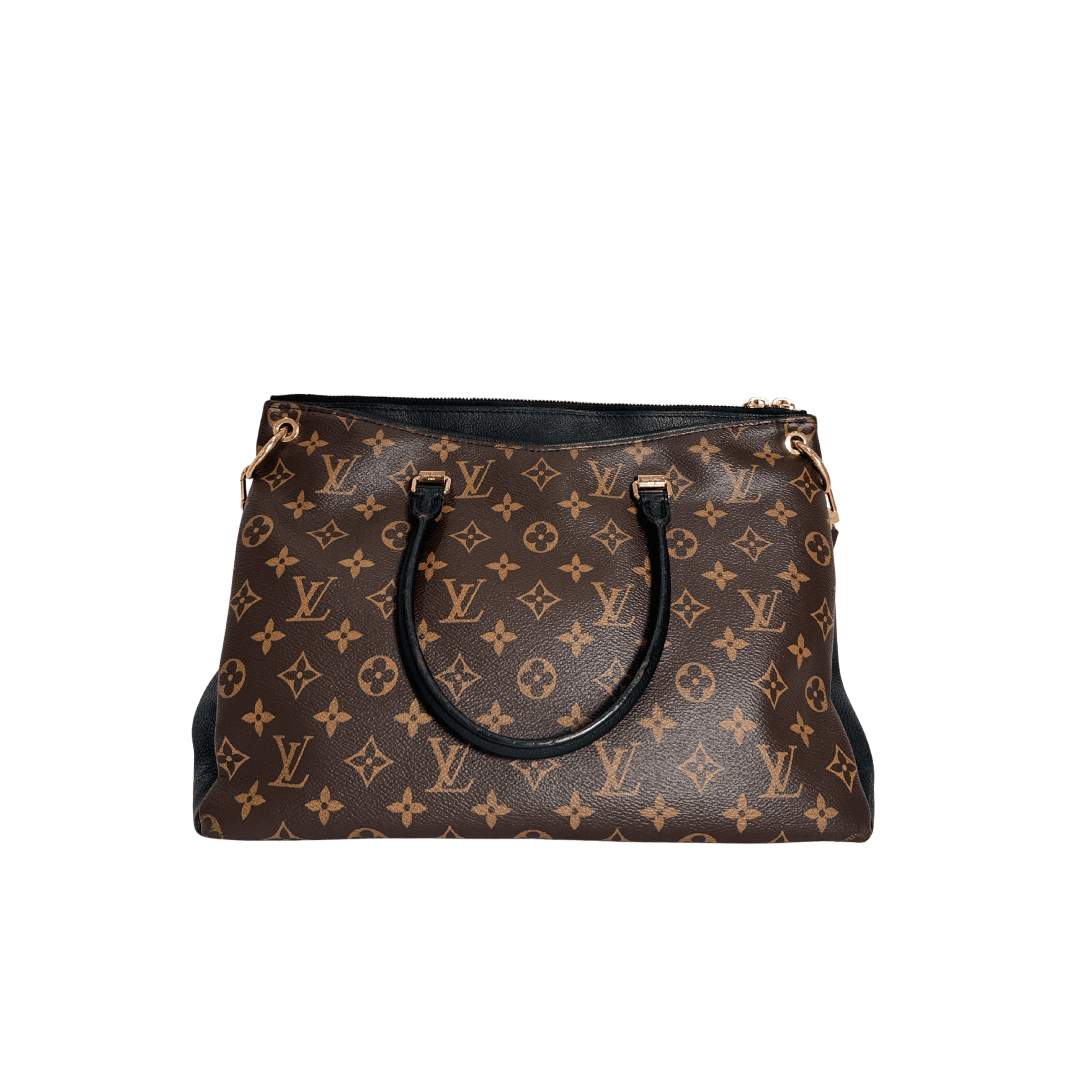 SAC LOUIS VUITTON PALLAS MM EN TOILE MONOGRAMME ET CUIR NOIR - La Belle Boutique