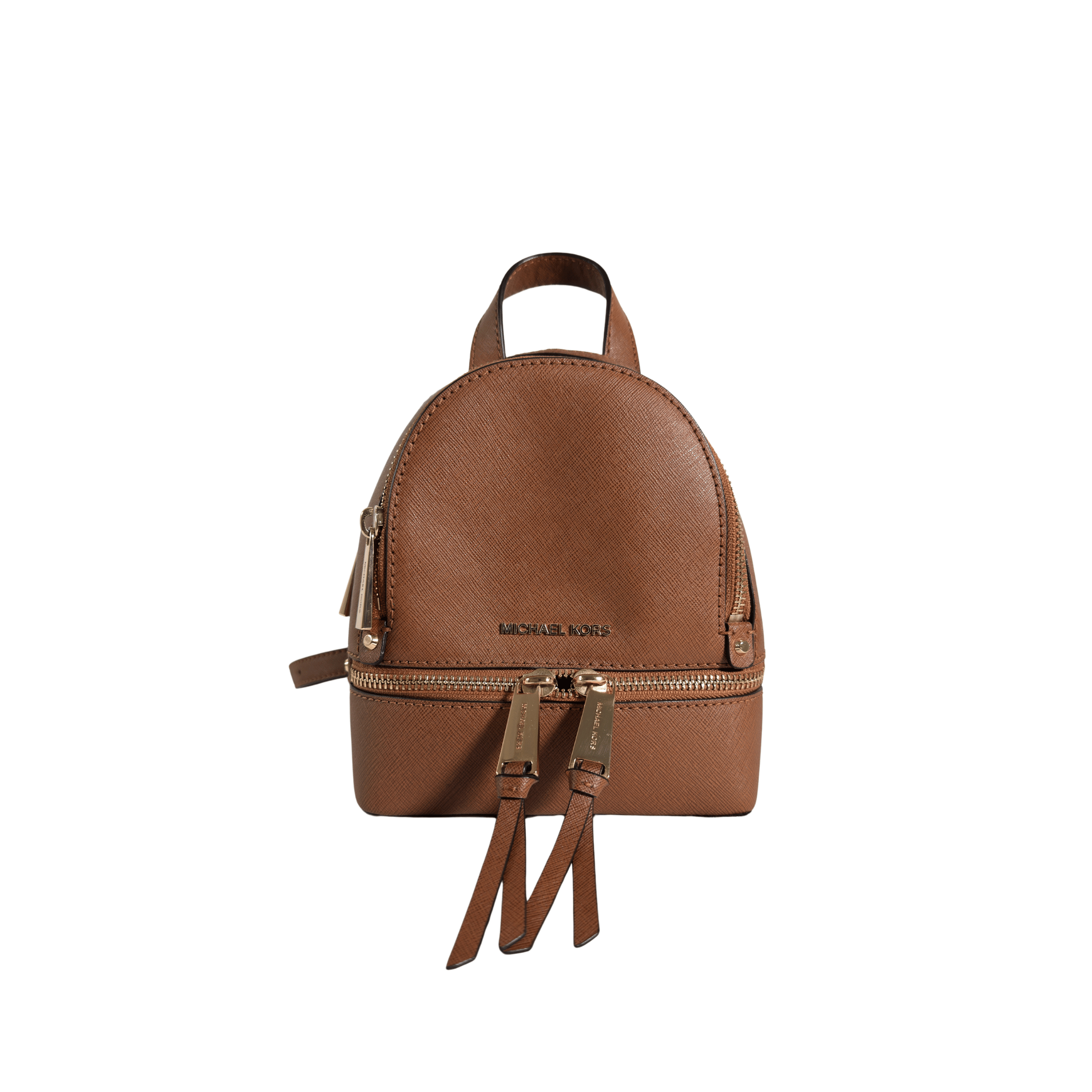 MICHAEL KORS - RHEA XTRA SMALL BACKPACK CONVERTIBLE - CUIR SAFFIANO CAMEL