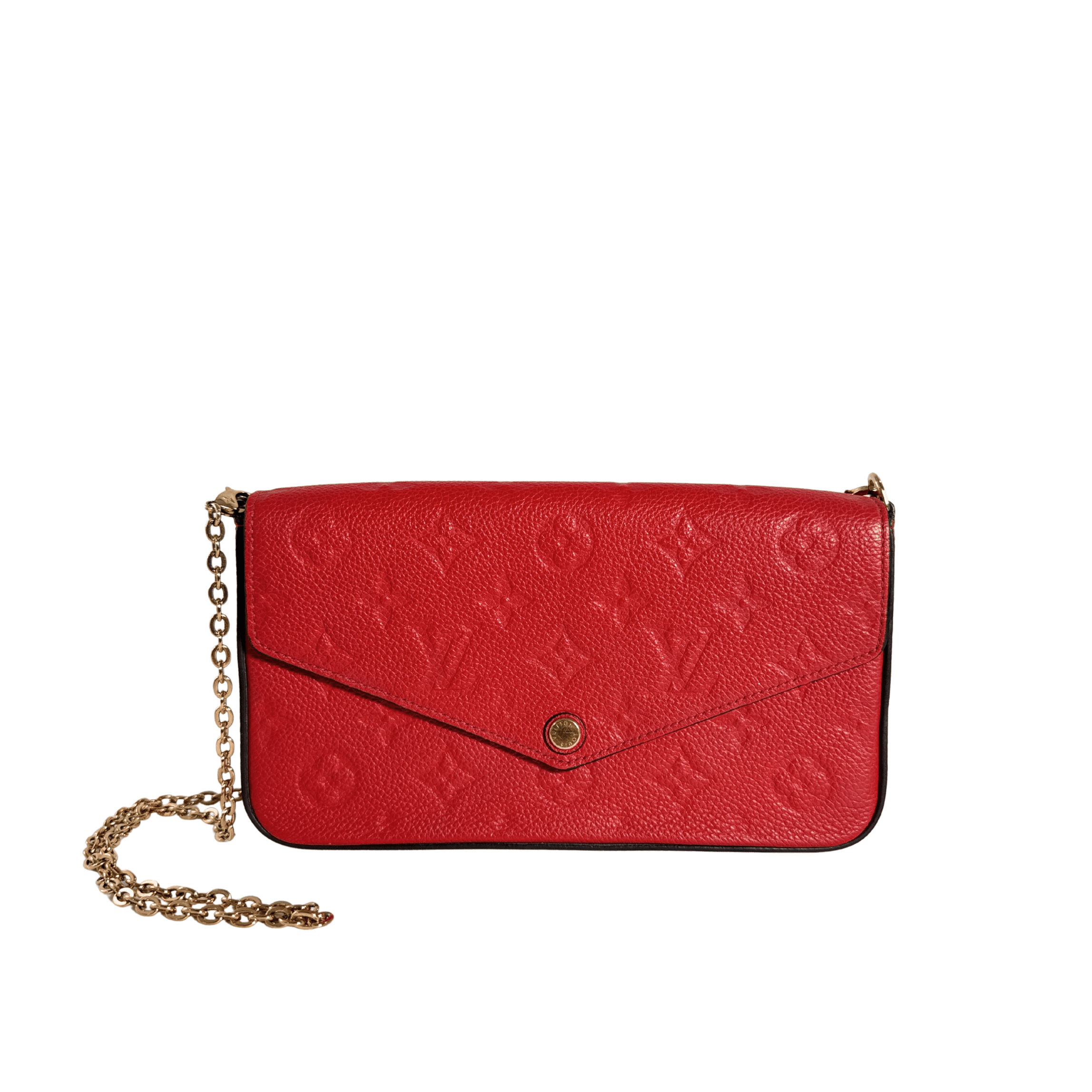 POCHETTE LOUIS VUITTON FELICIE – CUIR EMPREINTE ROUGE