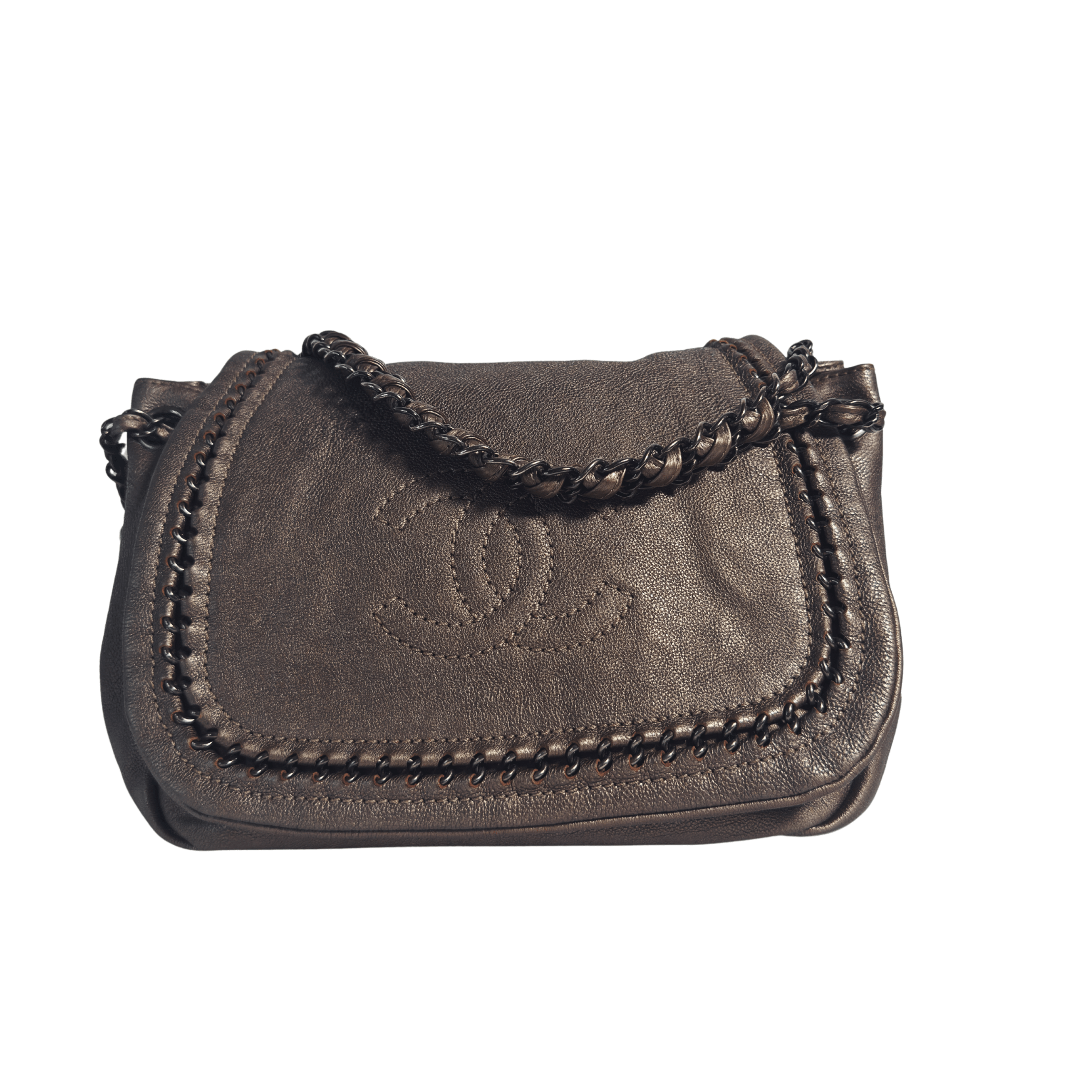 Chanel Luxe Ligne Accordion Flap | Cuir Bronze Vieilli - La Belle Boutique