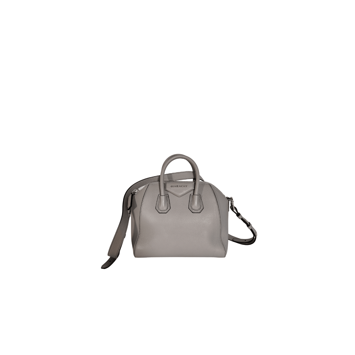 GIVENCHY - ANTIGONA MINI - CUIR GRAINE GRIS PERLE - BANDOULIERE AMOVIBLE - La Belle Boutique