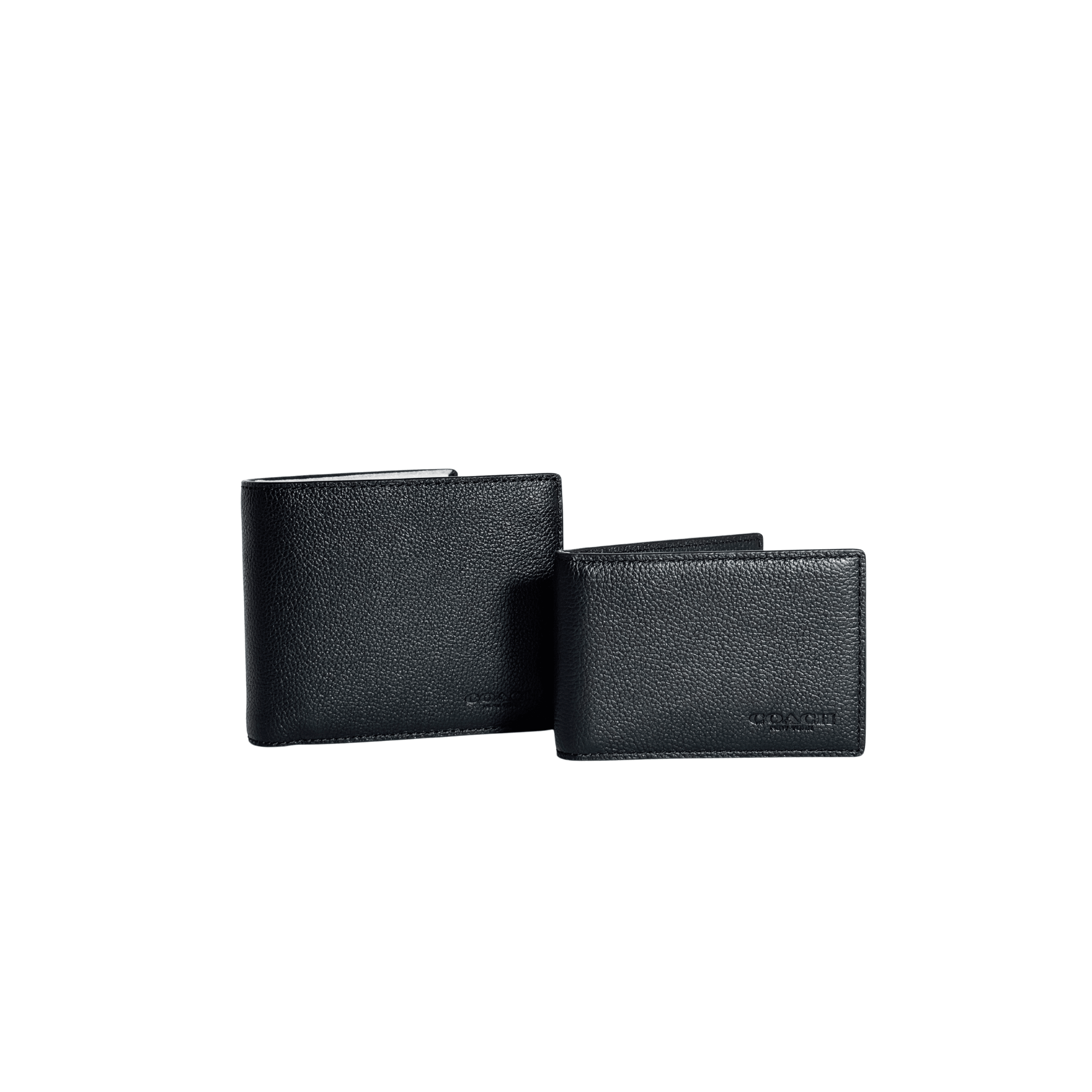 COACH - PORTEFEUILLE 3-IN-1 - CUIR GRAINÉ NOIR - AVEC PORTE-CARTE AMOVIBLE - La Belle Boutique