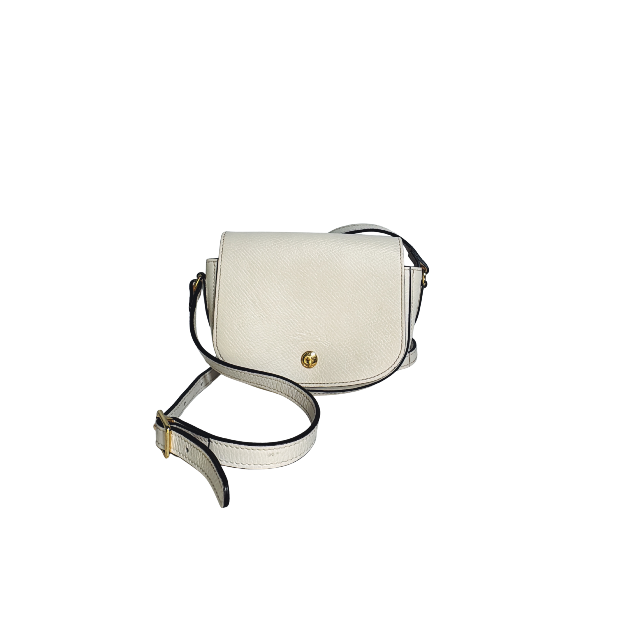 Sac bandoulière Longchamp en cuir grainé ivoire