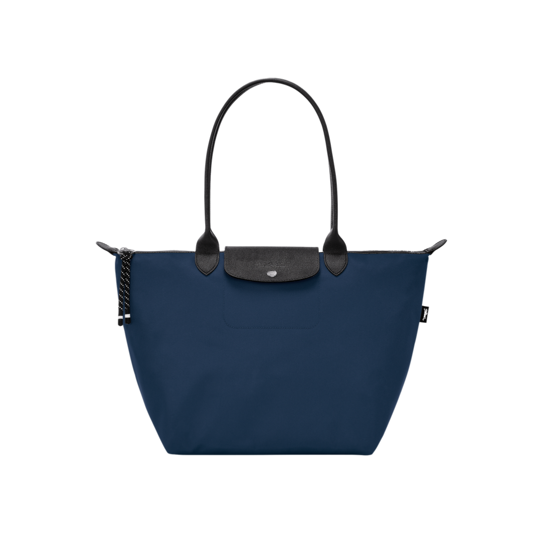 Sac cabas L Le Pliage Energy Longchamps en toile recyclée bleu marine