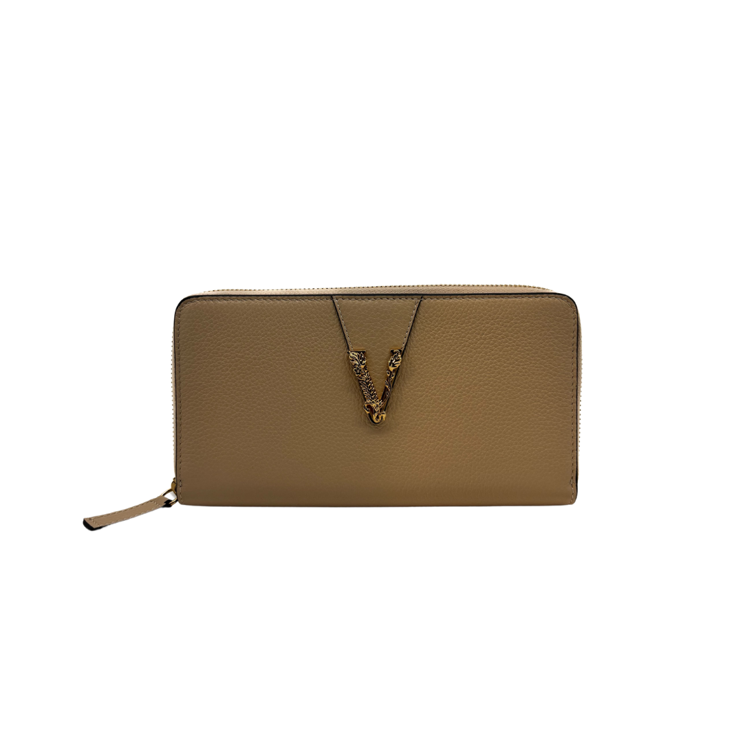 Portefeuille Versace Virtus cuir beige