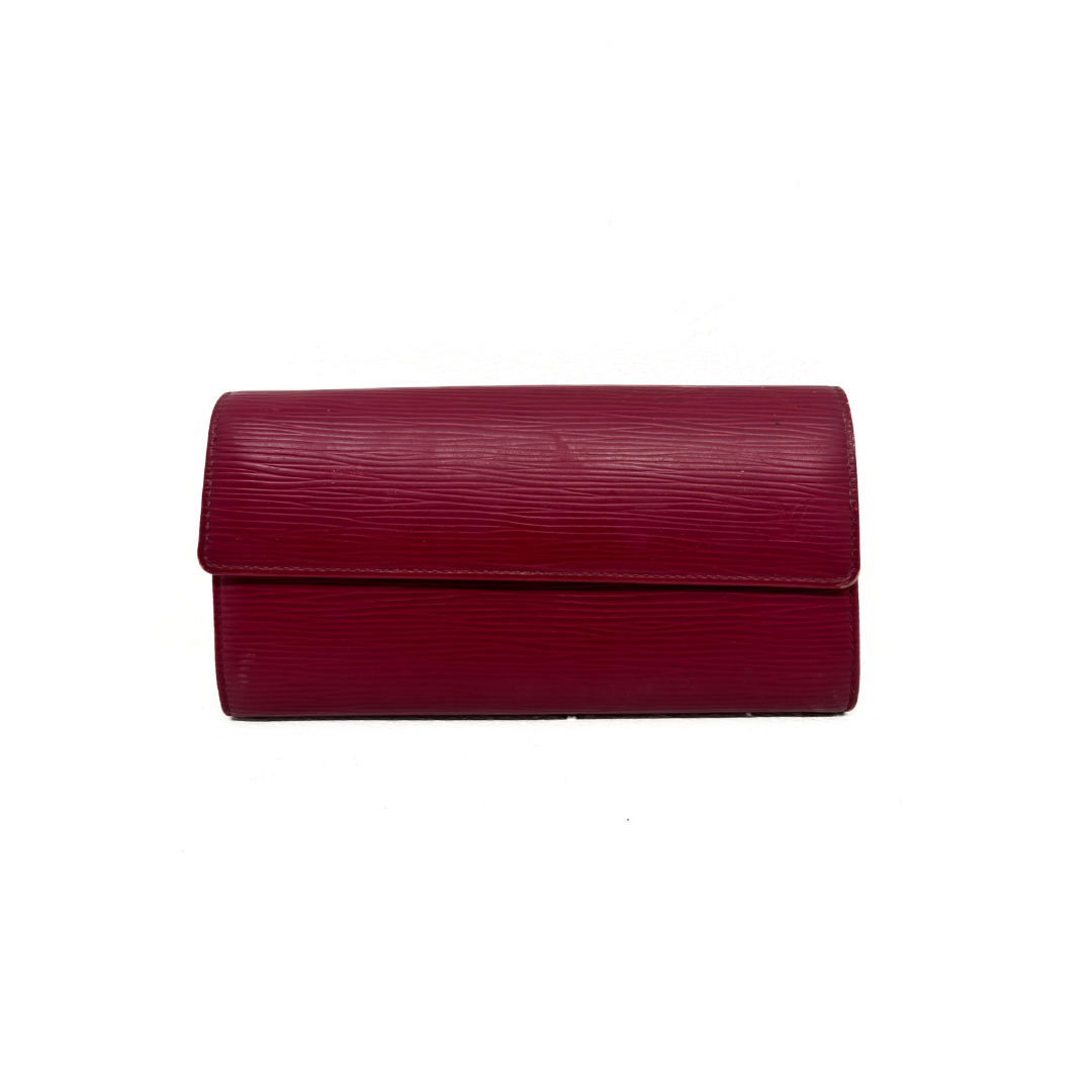 Portefeuille Sarah en cuir épi fushia Louis Vuitton