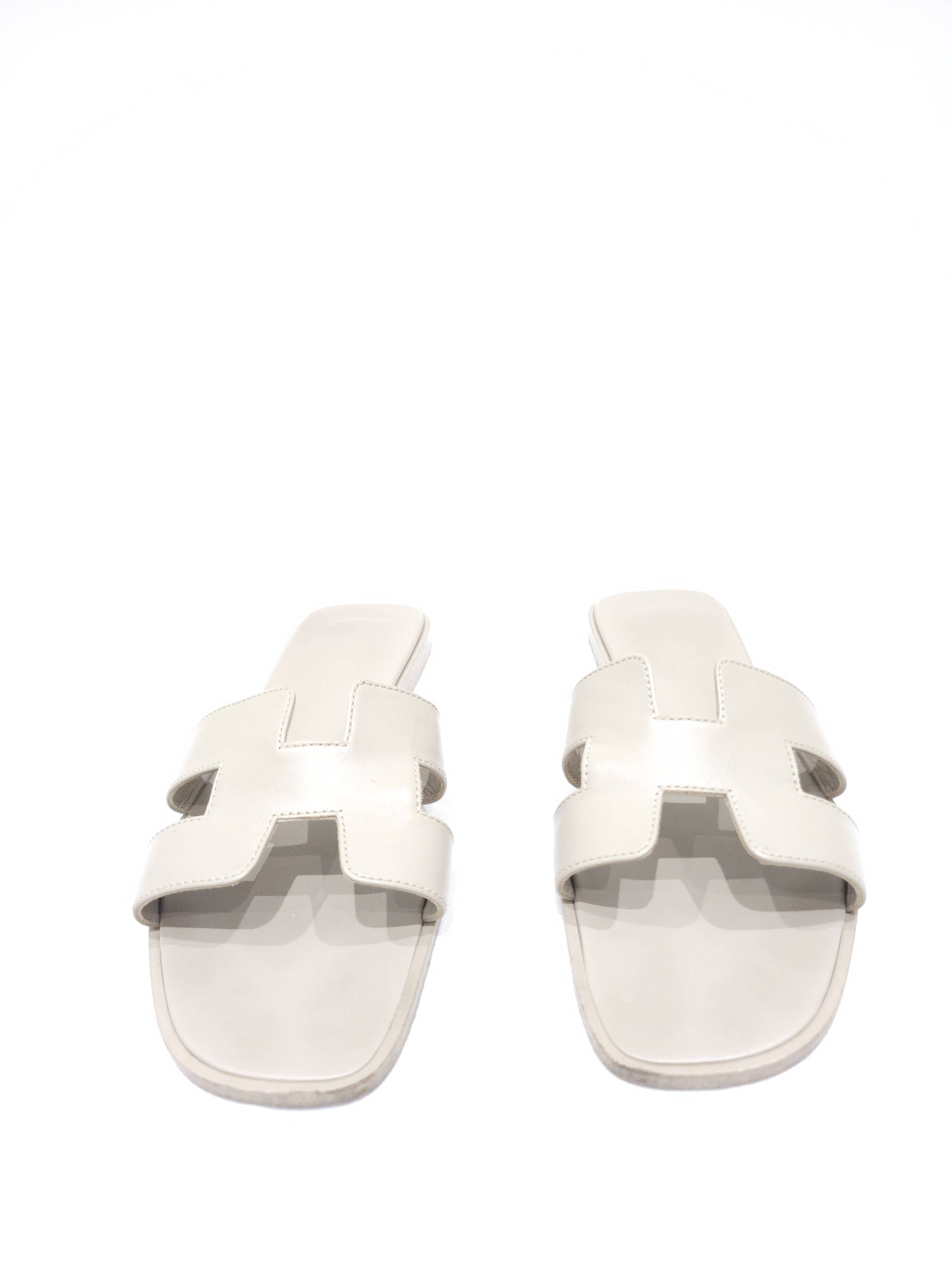 Sandales Hermès Oran Beige mastic T.39