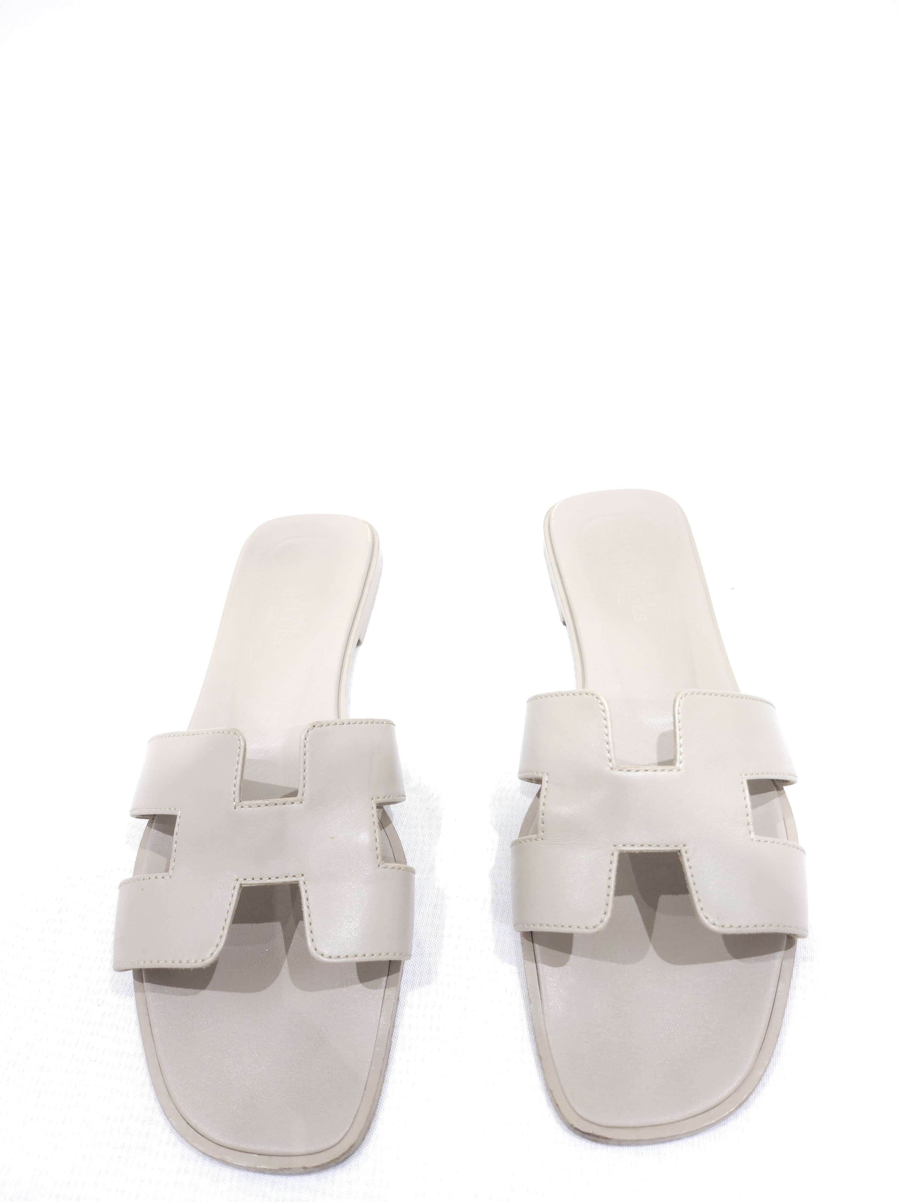 Sandales Hermès Oran Beige mastic T.39