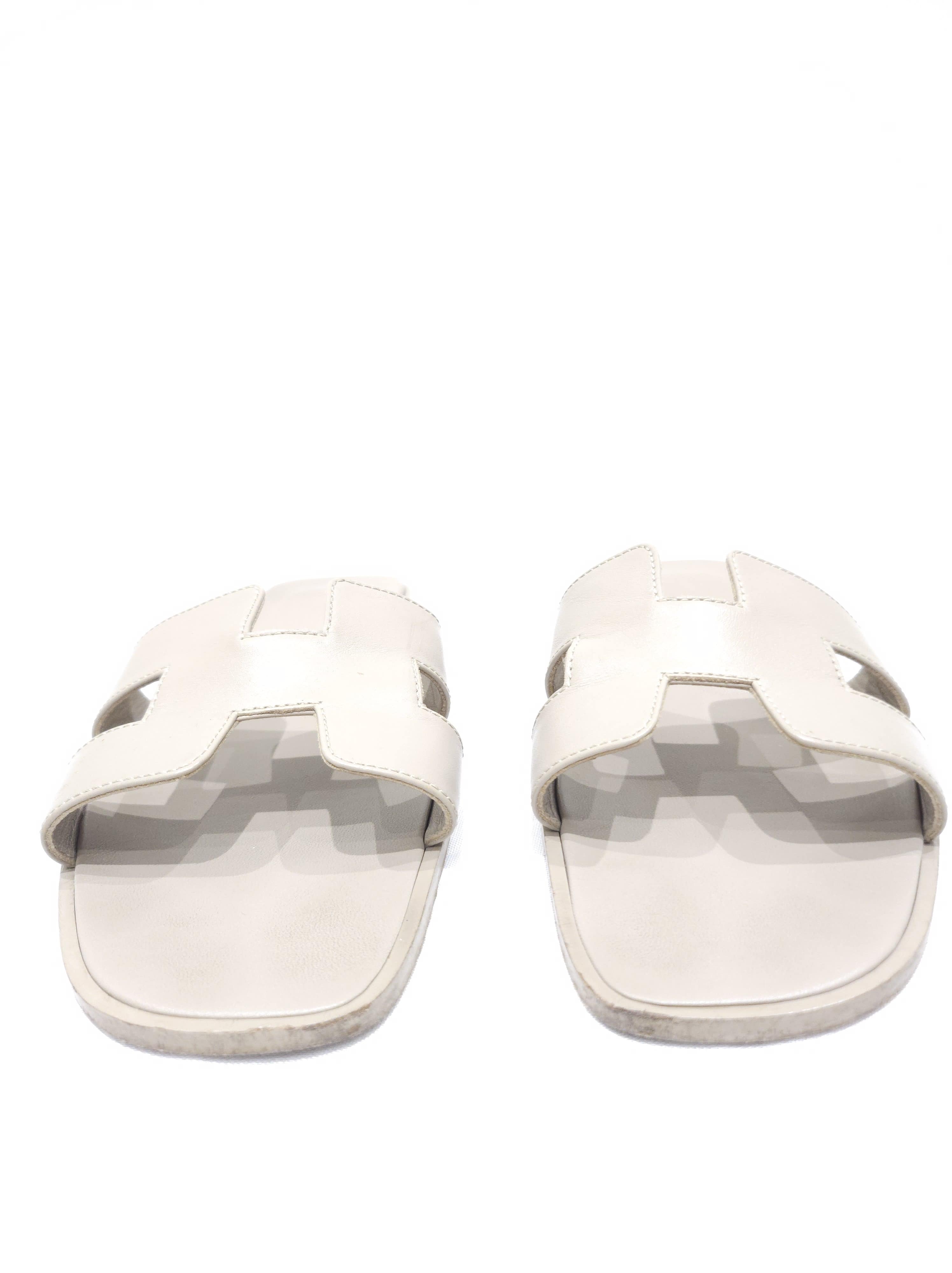 Sandales Hermès Oran Beige mastic T.39