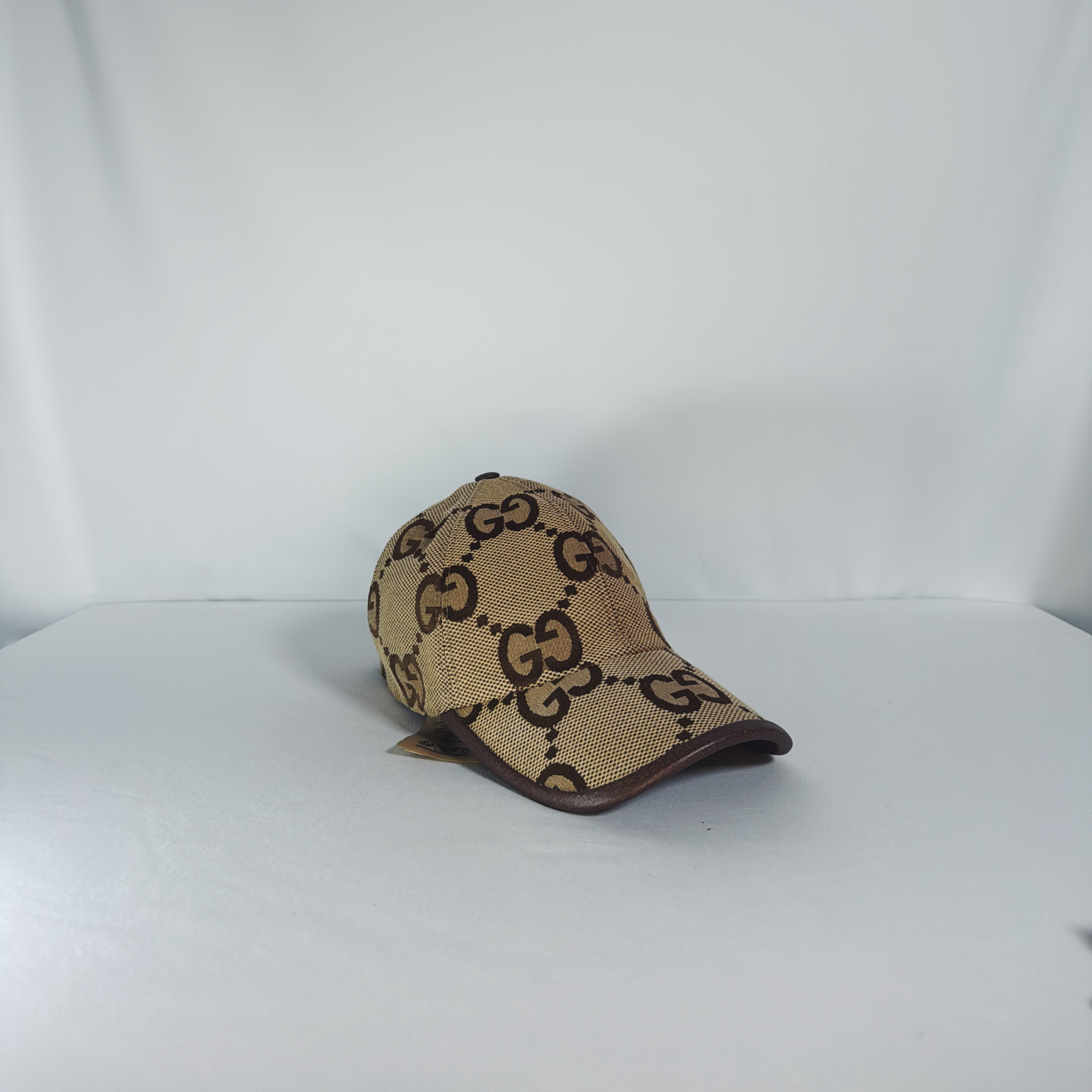 Casquette Gucci Jumbo GG en toile beige/marron