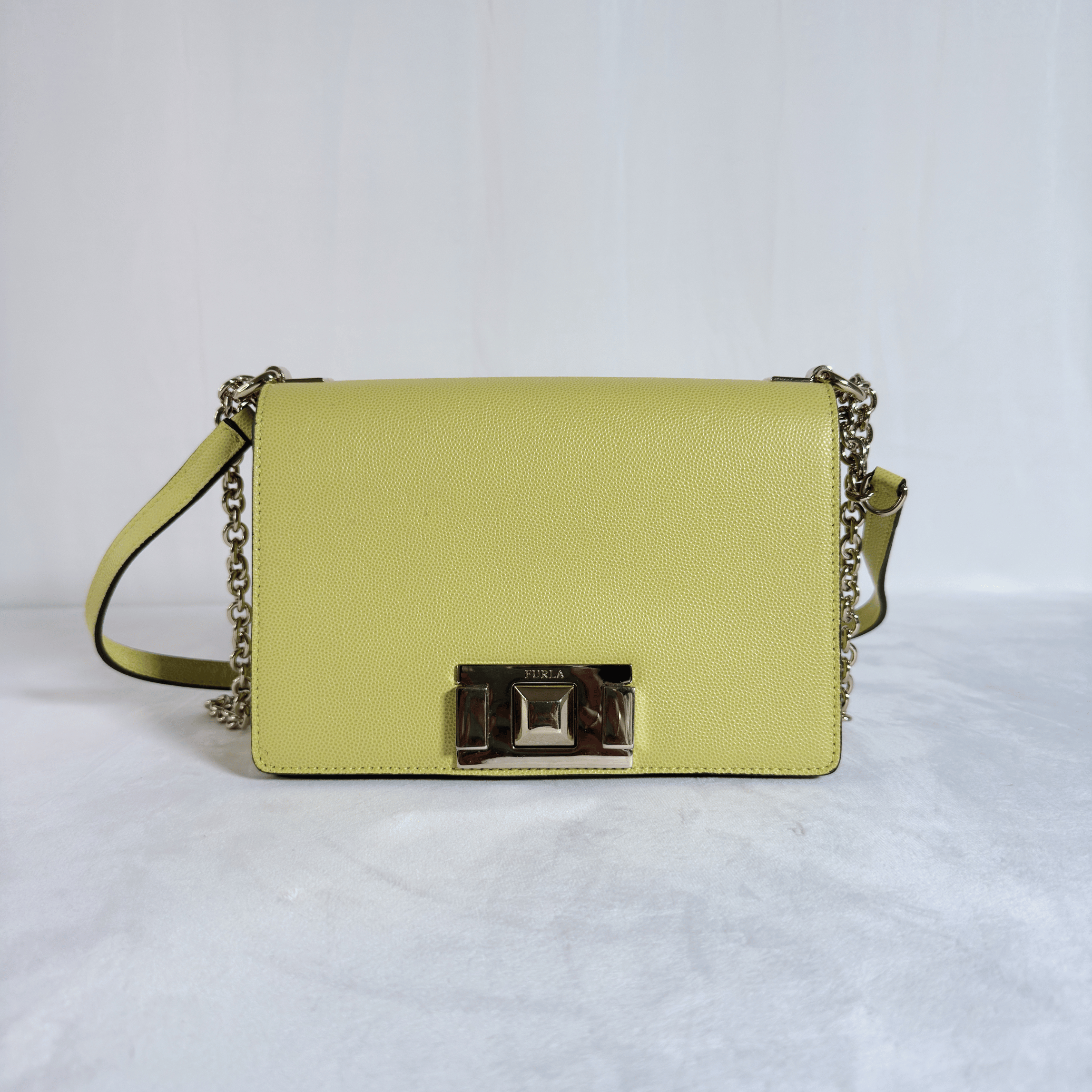 SAC BANDOULIERE FURLA MIMI CROSSBODY S - CUIR GRAINE LIME