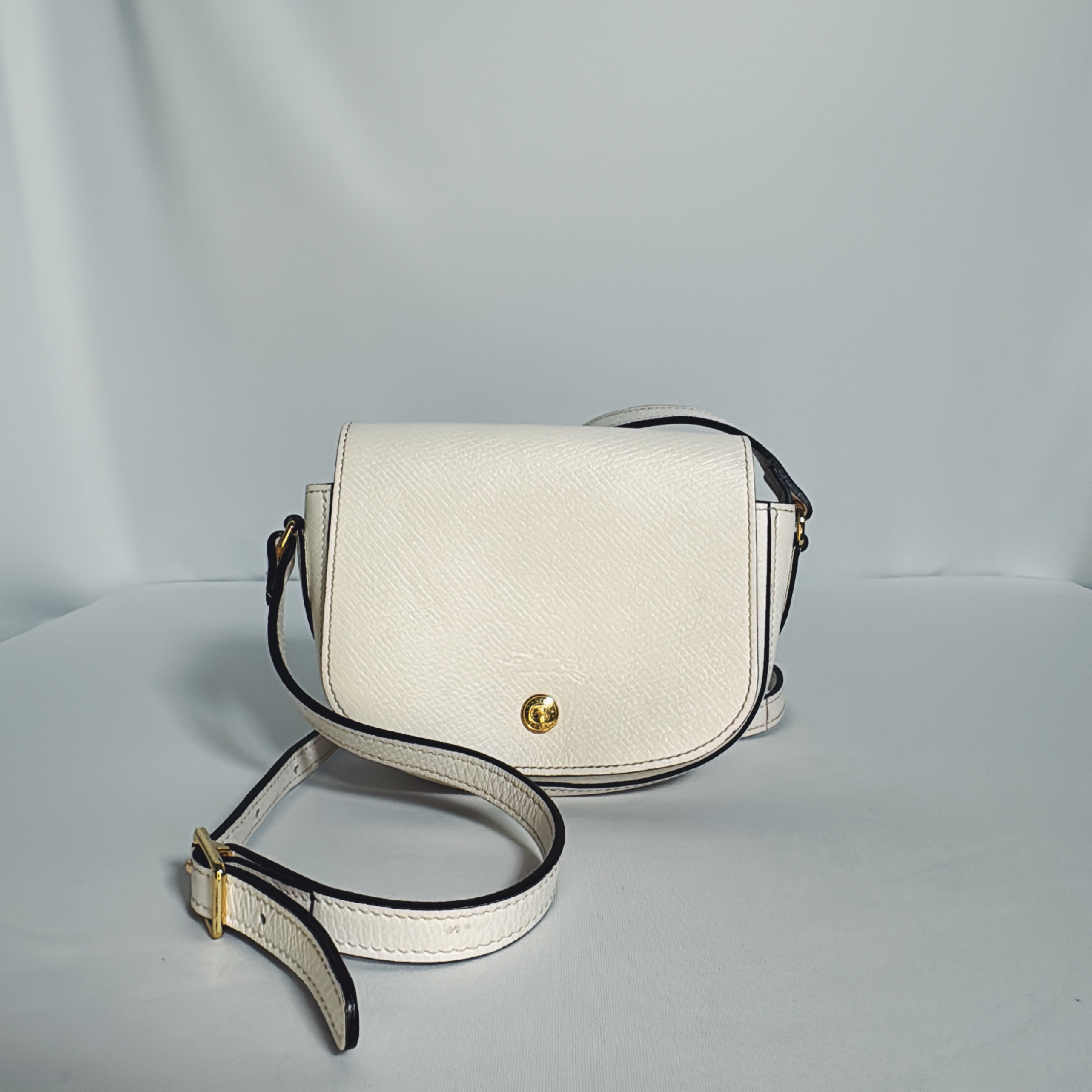 Sac bandoulière Longchamp en cuir grainé ivoire