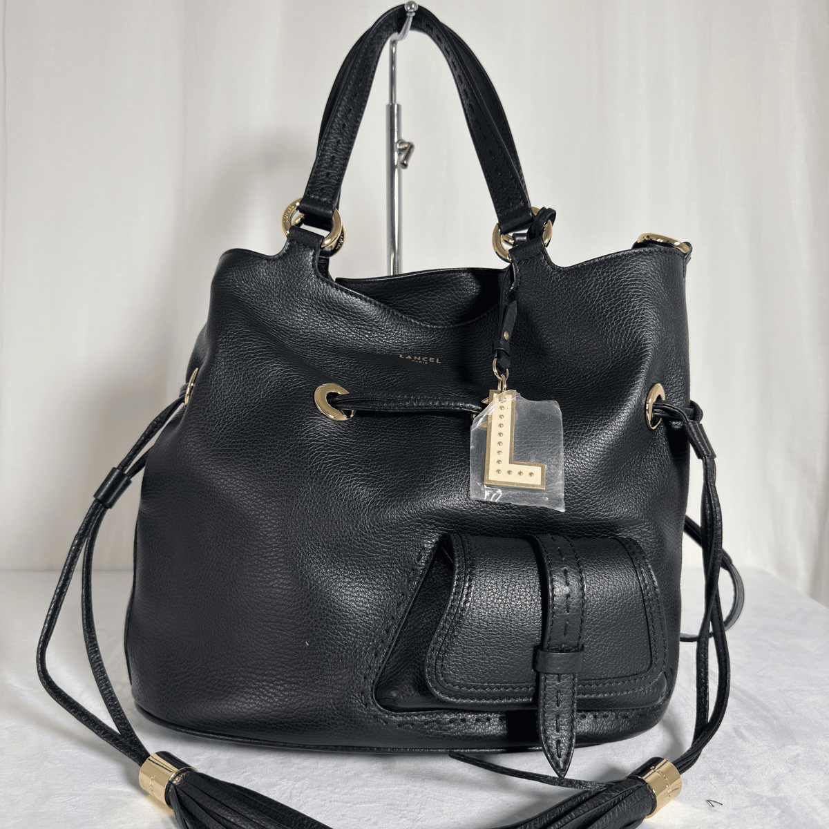 LANCEL - PREMIER FLIRT M - CUIR GRAINÉ NOIR - JAMAIS PORTE - La Belle Boutique
