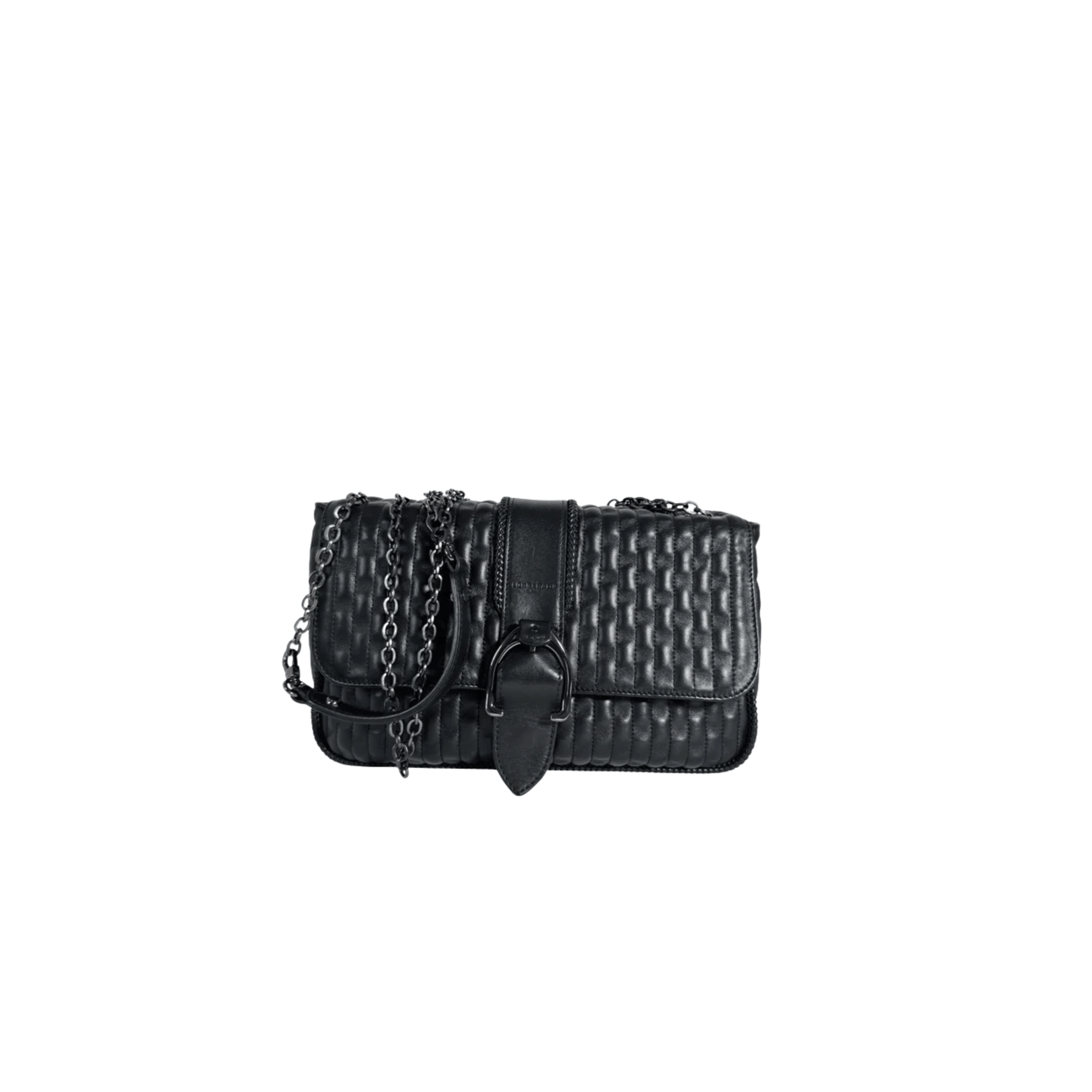 SAC BANDOULIERE LONGCHAMP AMAZONE M - CUIR MATELASSE NOIR