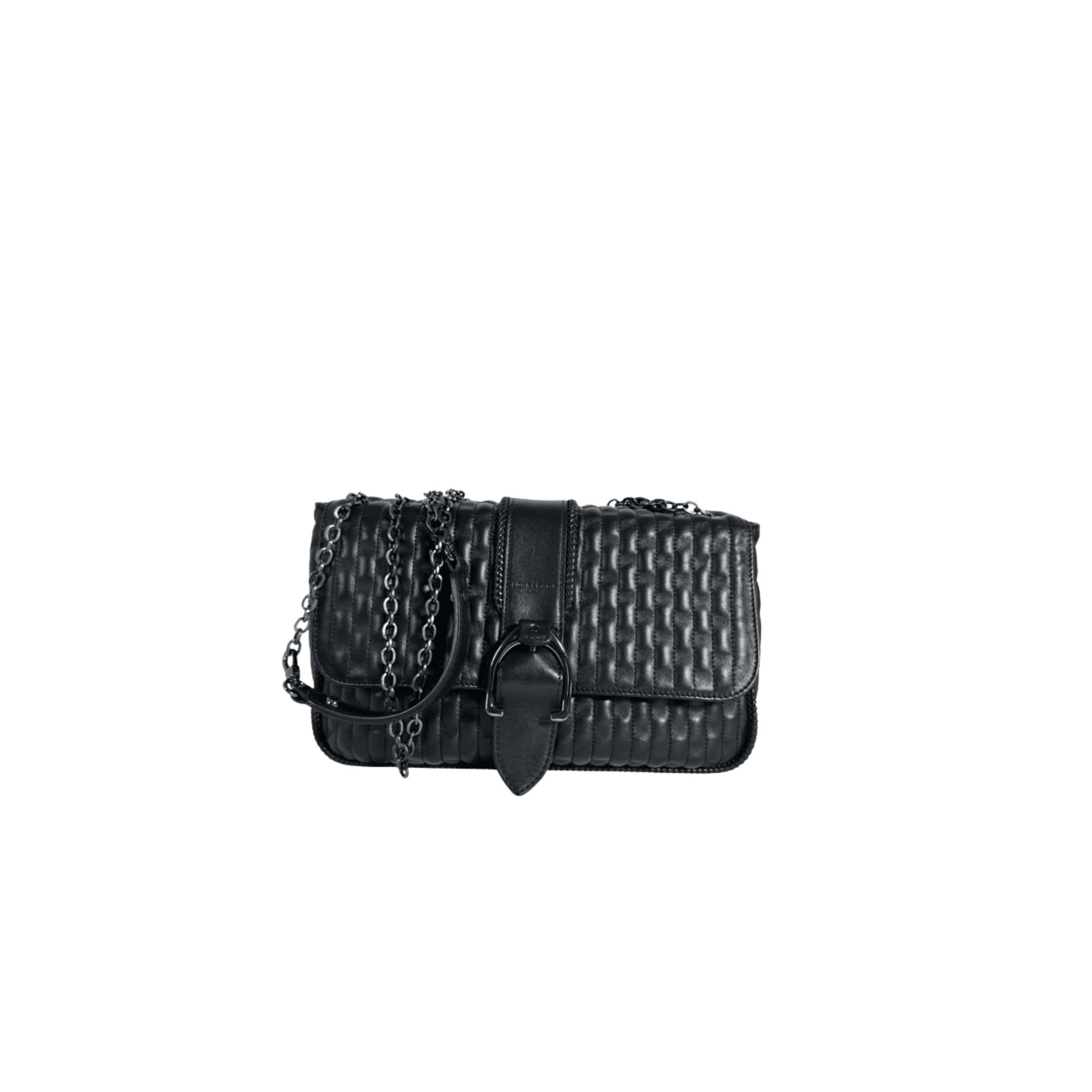 SAC BANDOULIERE LONGCHAMP AMAZONE M - CUIR MATELASSE NOIR - La Belle Boutique