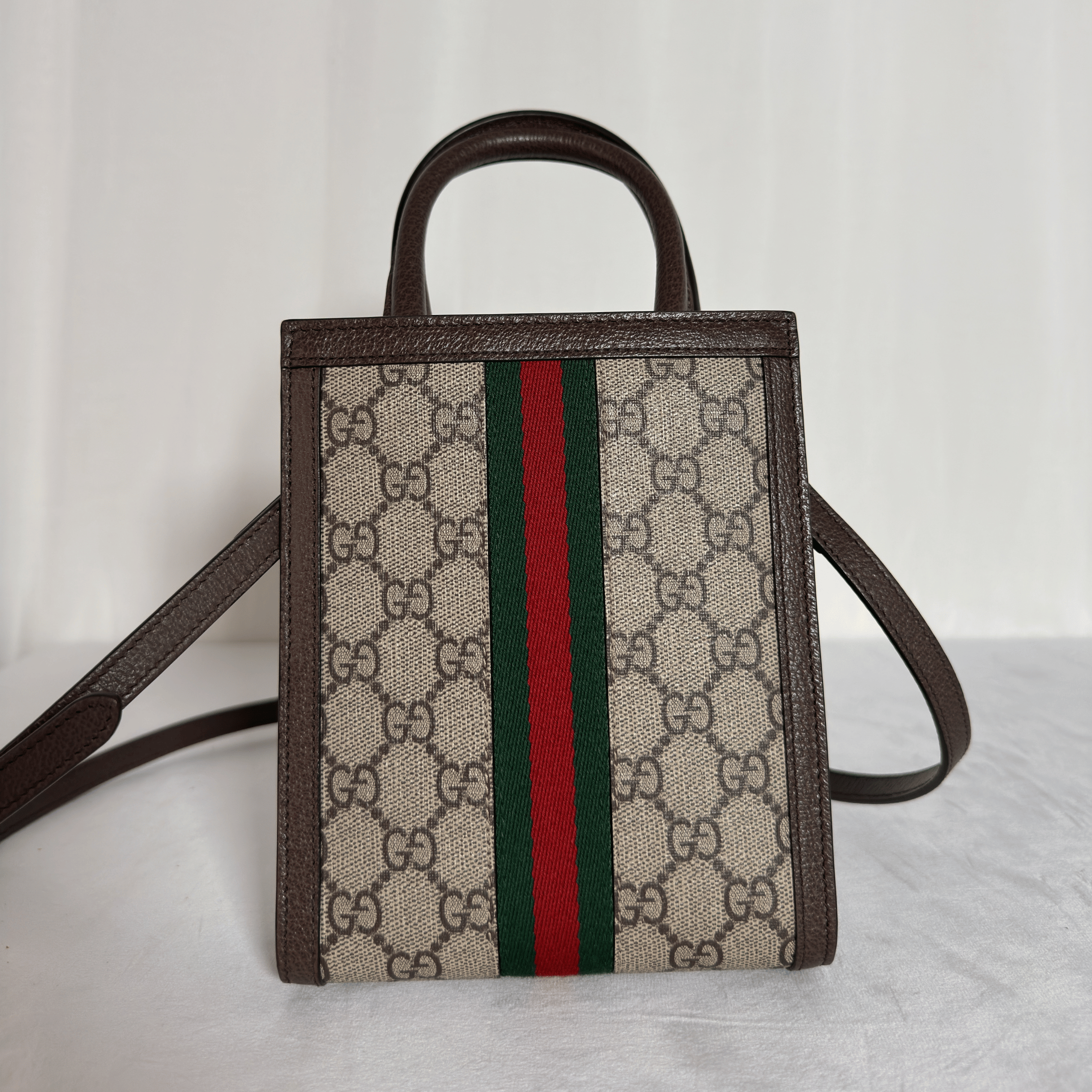 GUCCI - MINI TOTE OPHIDIA GG SUPREME - TOILE MONOGRAMME BEIGE / BANDOULIÈRE