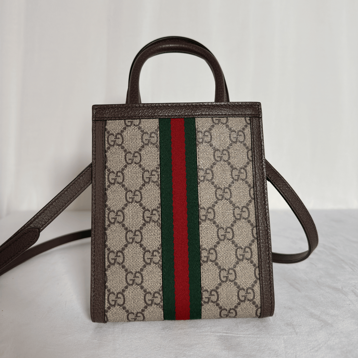 GUCCI - MINI TOTE OPHIDIA GG SUPREME - TOILE MONOGRAMME BEIGE / BANDOULIÈRE - La Belle Boutique