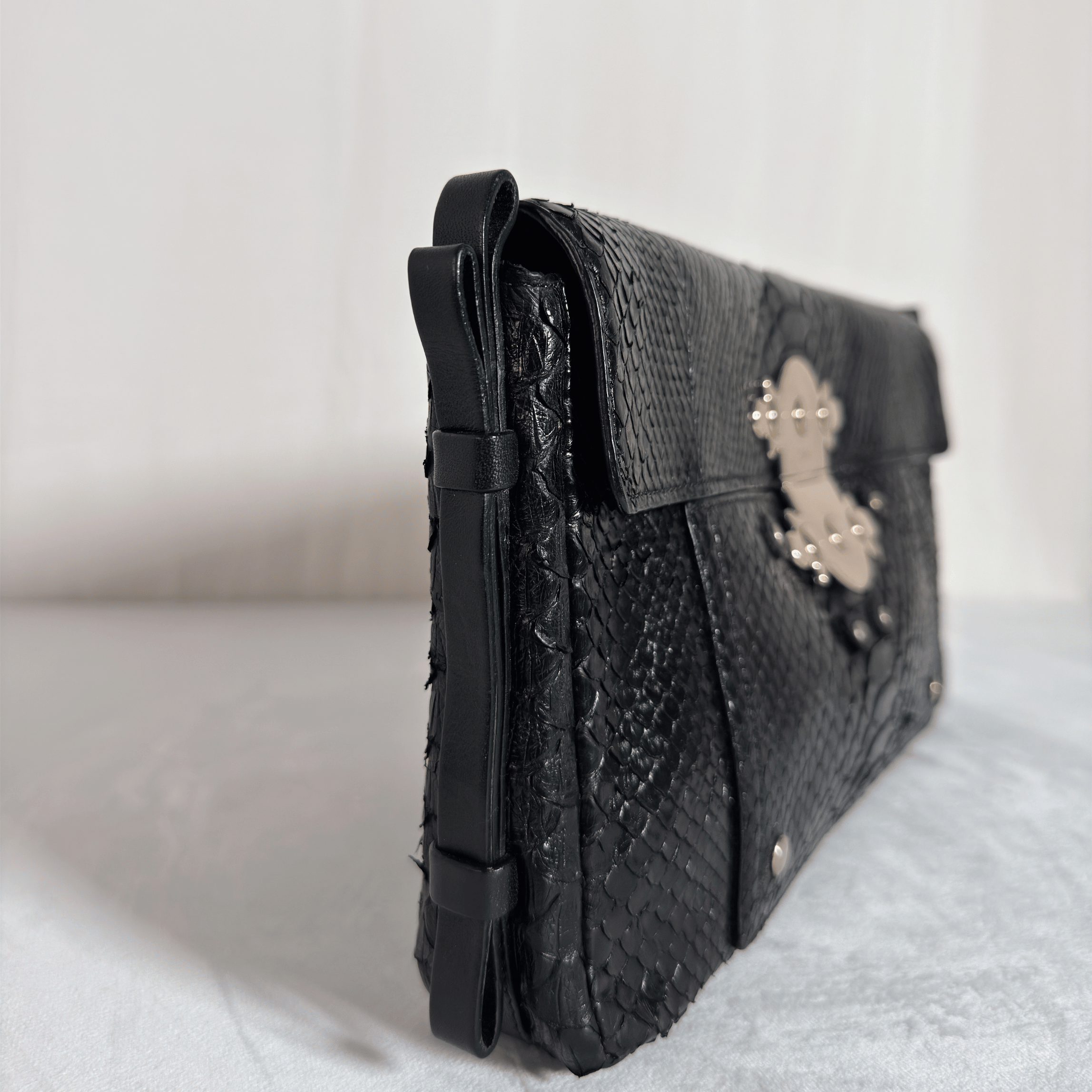 CHLOE - ELSIE POCHETTE - PYTHON EMBOSSE NOIR