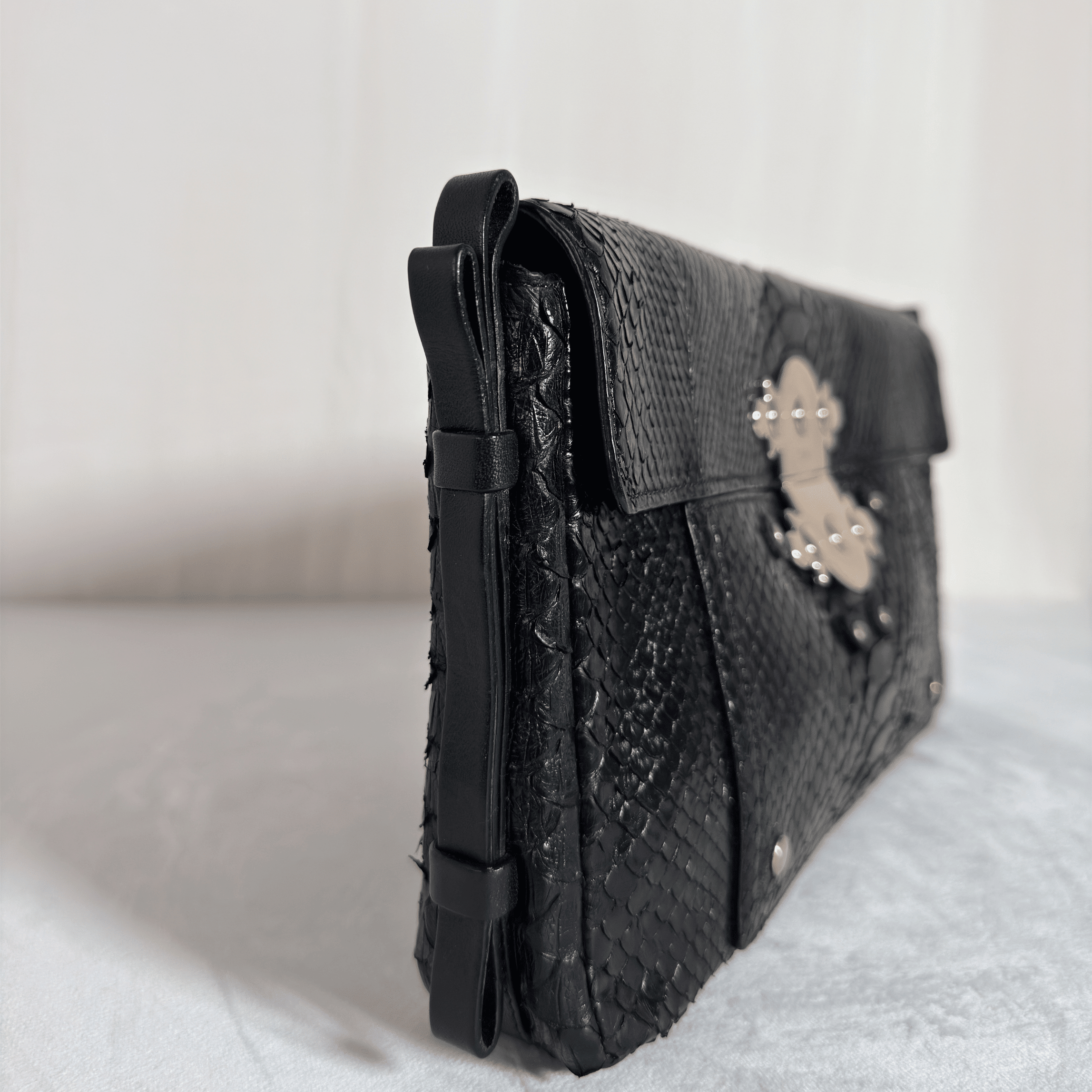 CHLOE - ELSIE POCHETTE - PYTHON EMBOSSE NOIR - La Belle Boutique