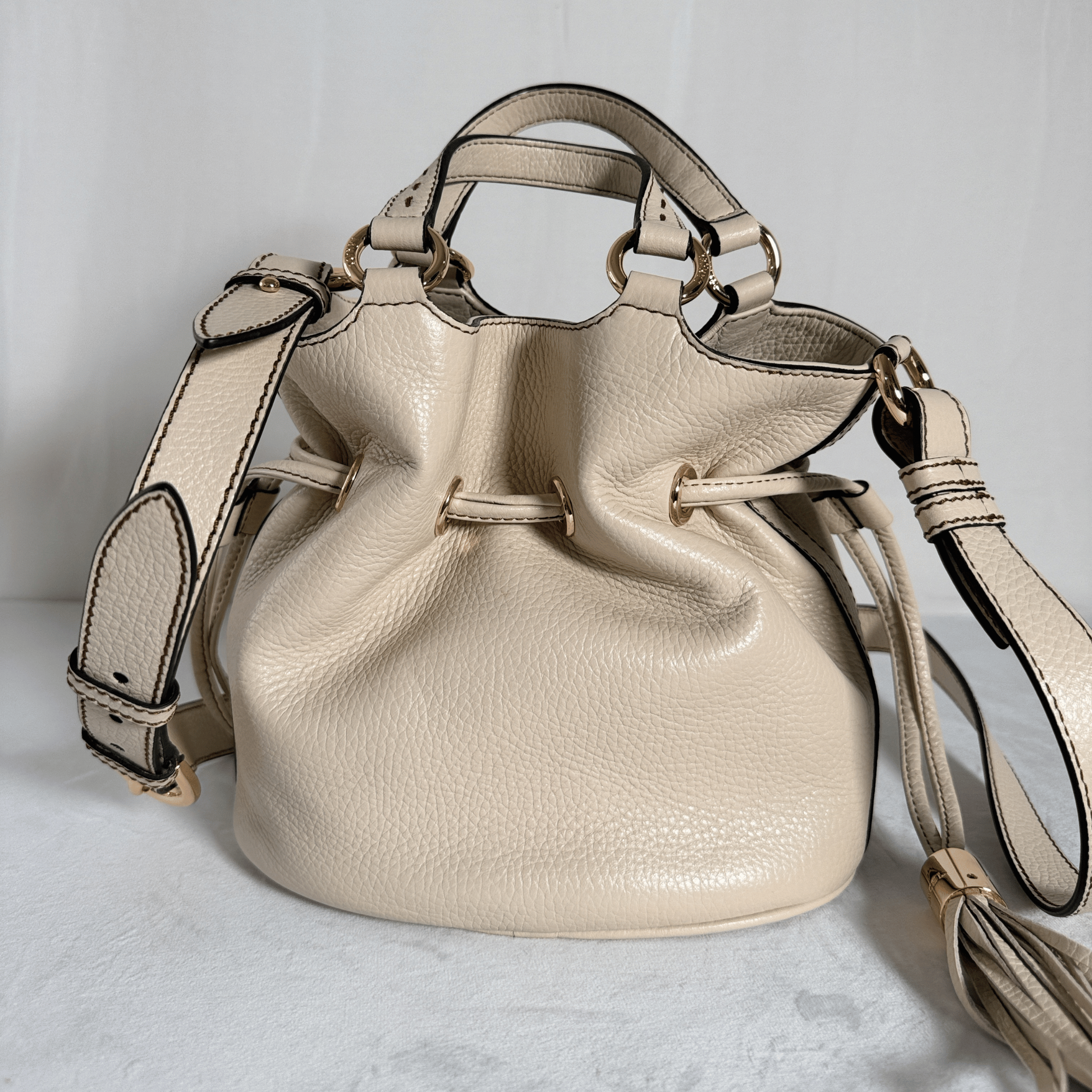 SAC SEAU LANCEL PREMIER FLIRT – TAILLE S – CUIR GRAINE CREME/ ECRU