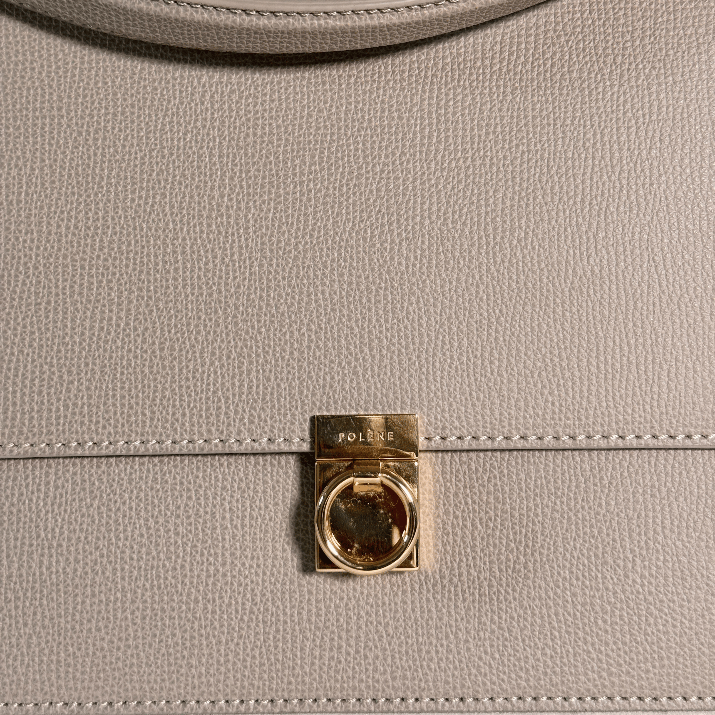 POLENE - SAC NUMERO SEPT - CUIR GRAINE TAUPE
