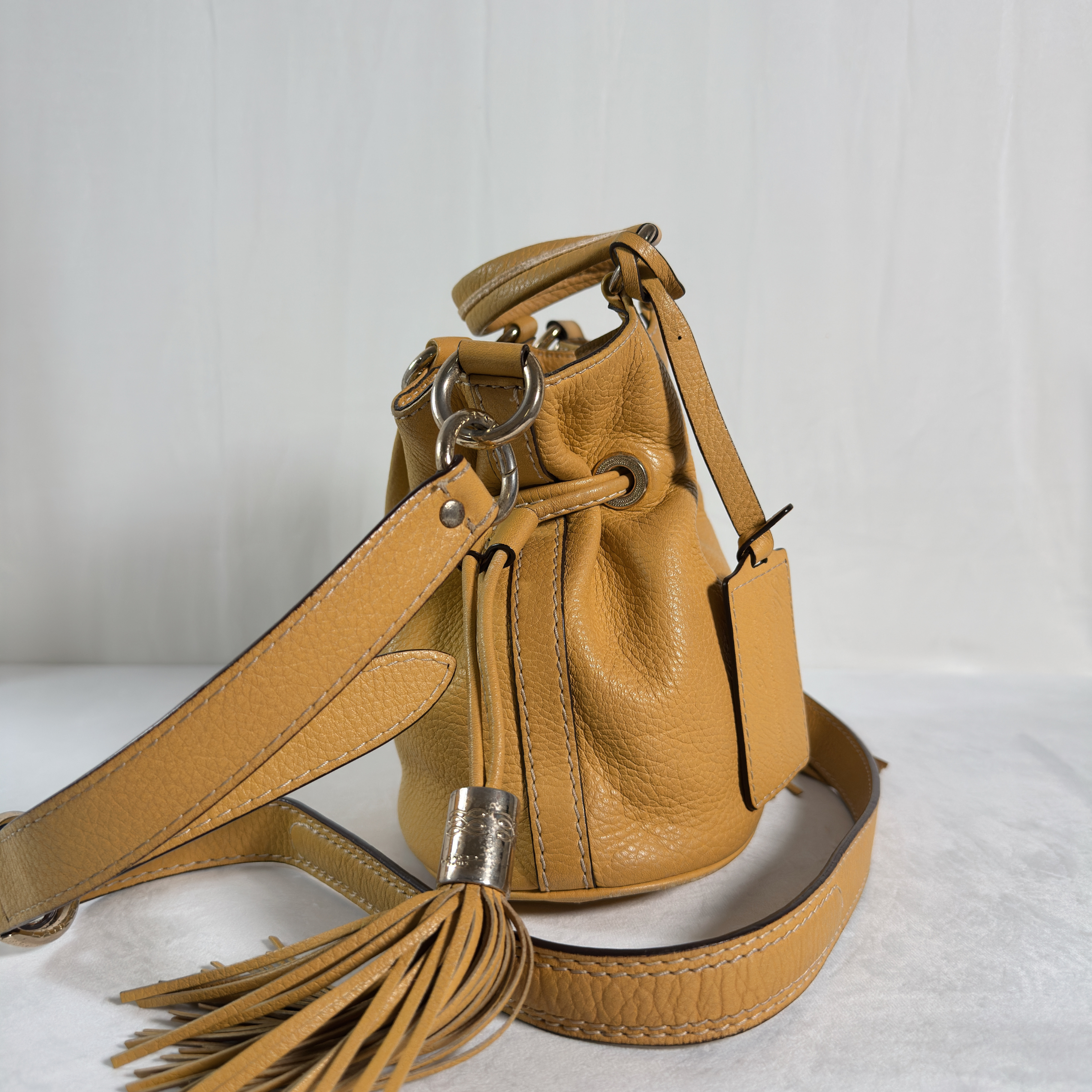 SAC SEAU LANCEL PREMIER FLIRT S - CUIR GRAINE MOUTARDE